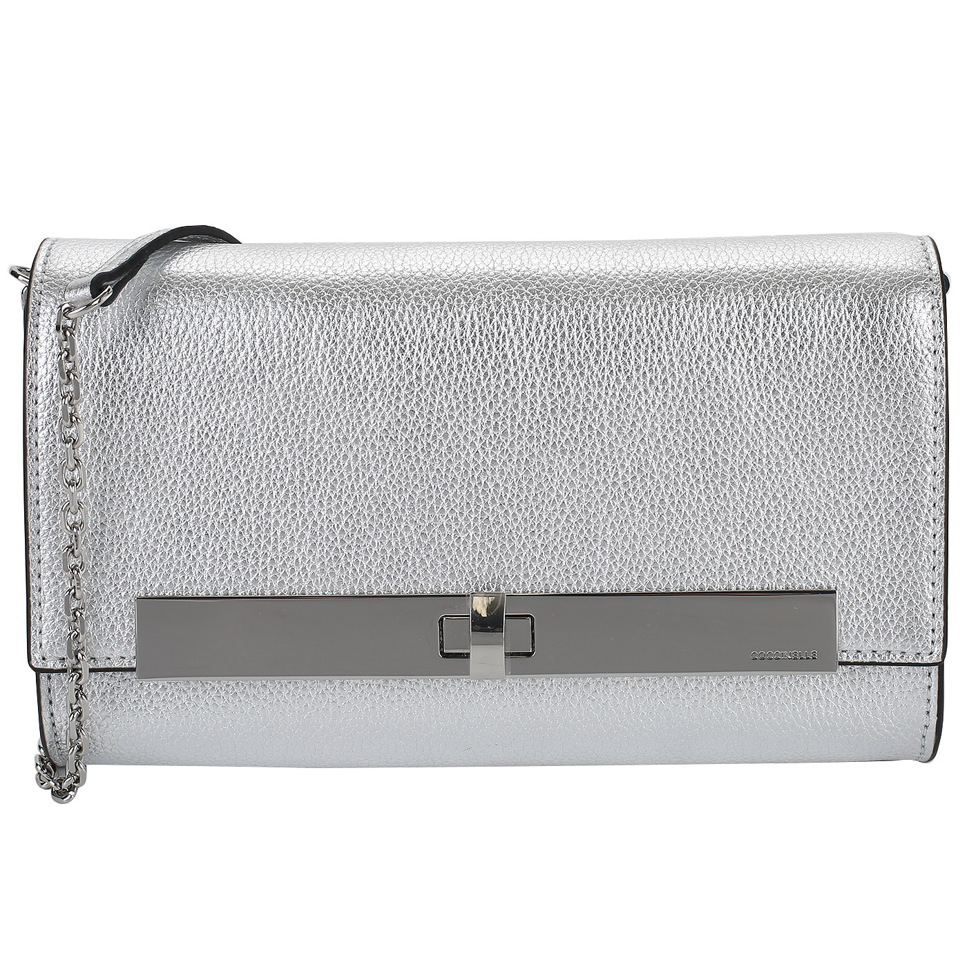 Coccinelle Серебристая сумочка с цепочкой