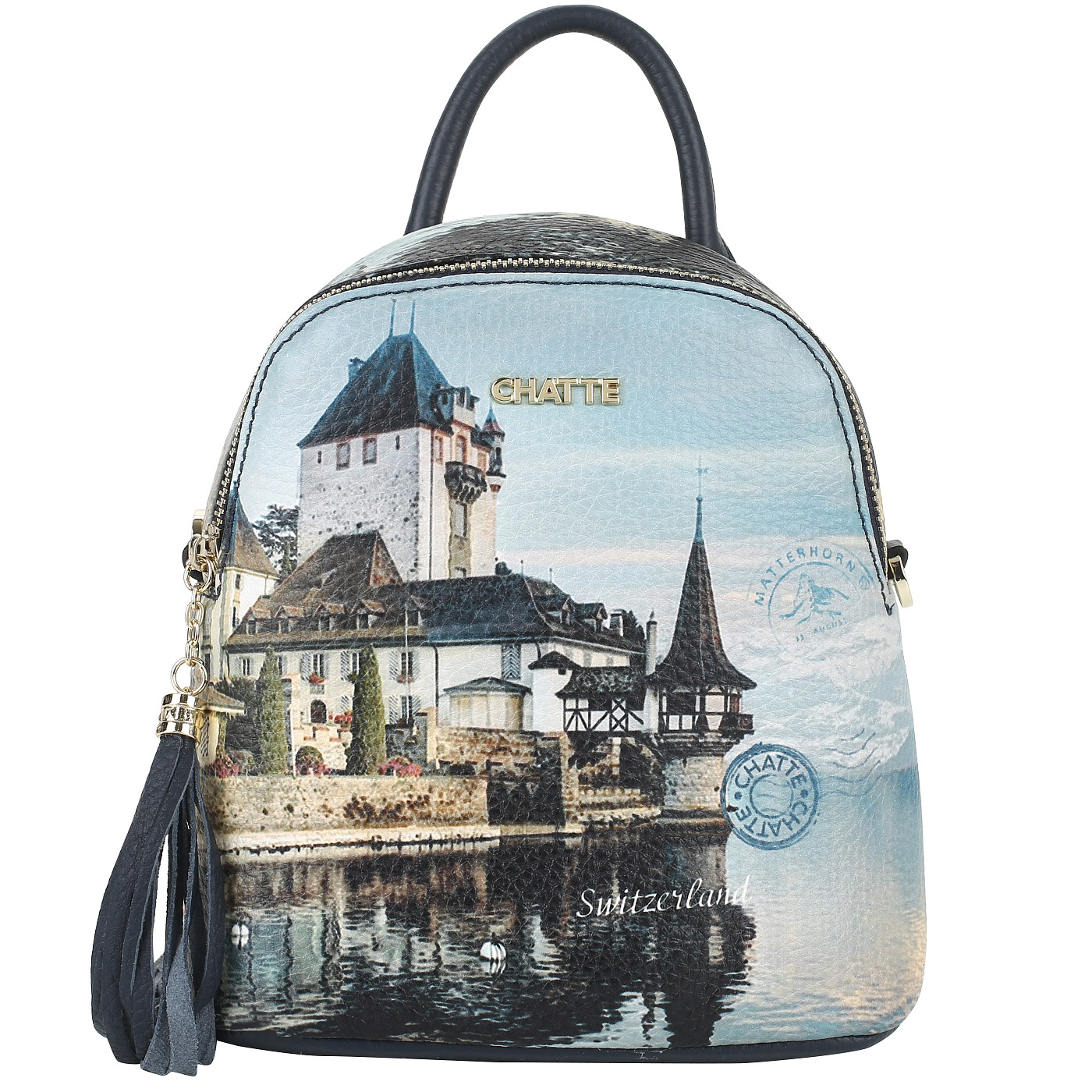 Chatte Маленький кожаный рюкзачок с принтом