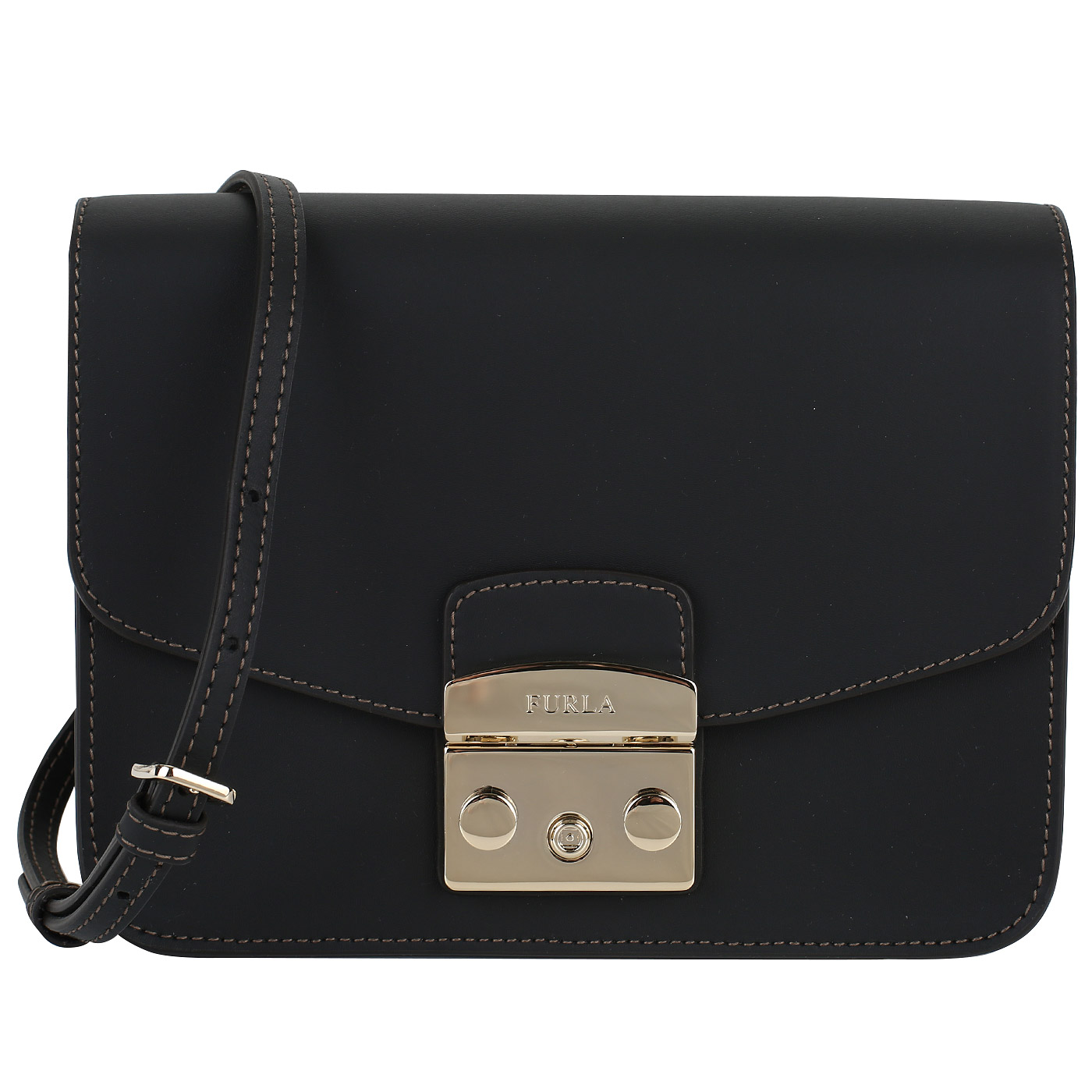 Furla Черная сумочка с откидным клапаном