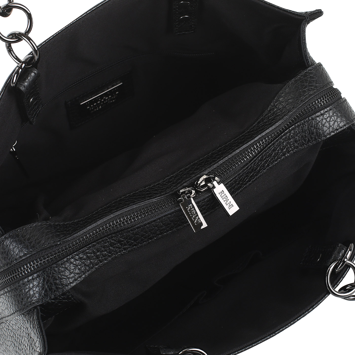 Сумка из черной зернистой кожи Ripani Avena