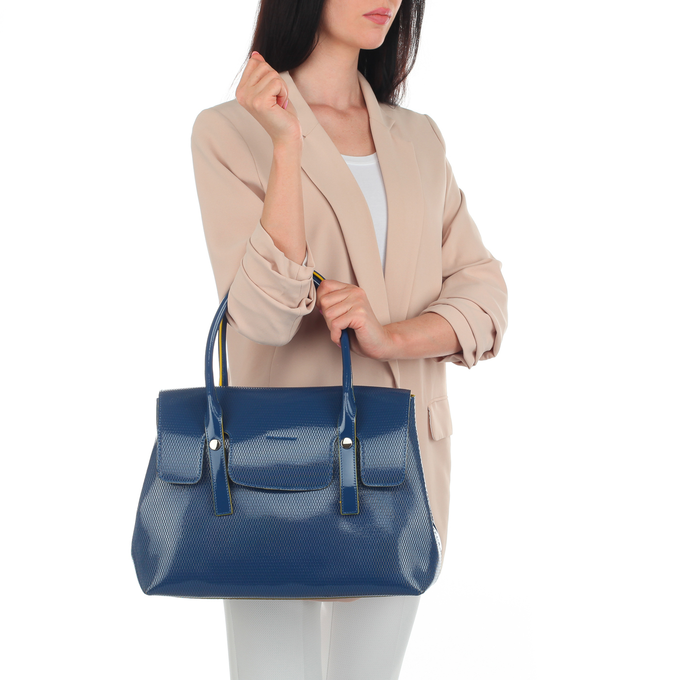 Вместительная сумка из лаковой кожи Ripani Glassa