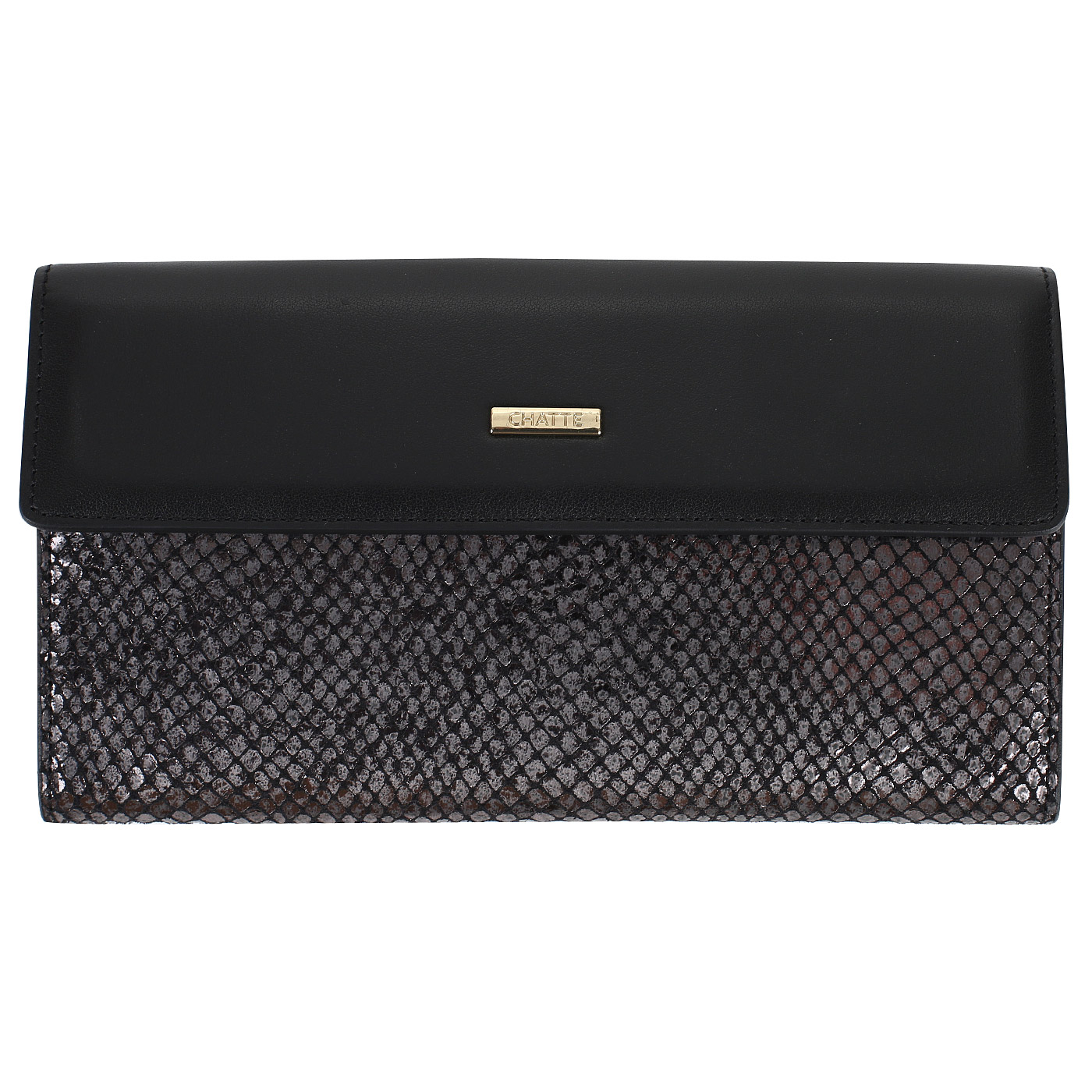 Chatte Женское портмоне из черной натуральной кожи