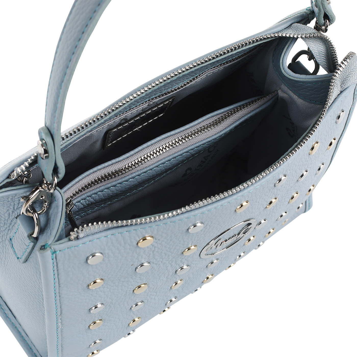 Кожаная сумка с клепками Marina Creazioni 