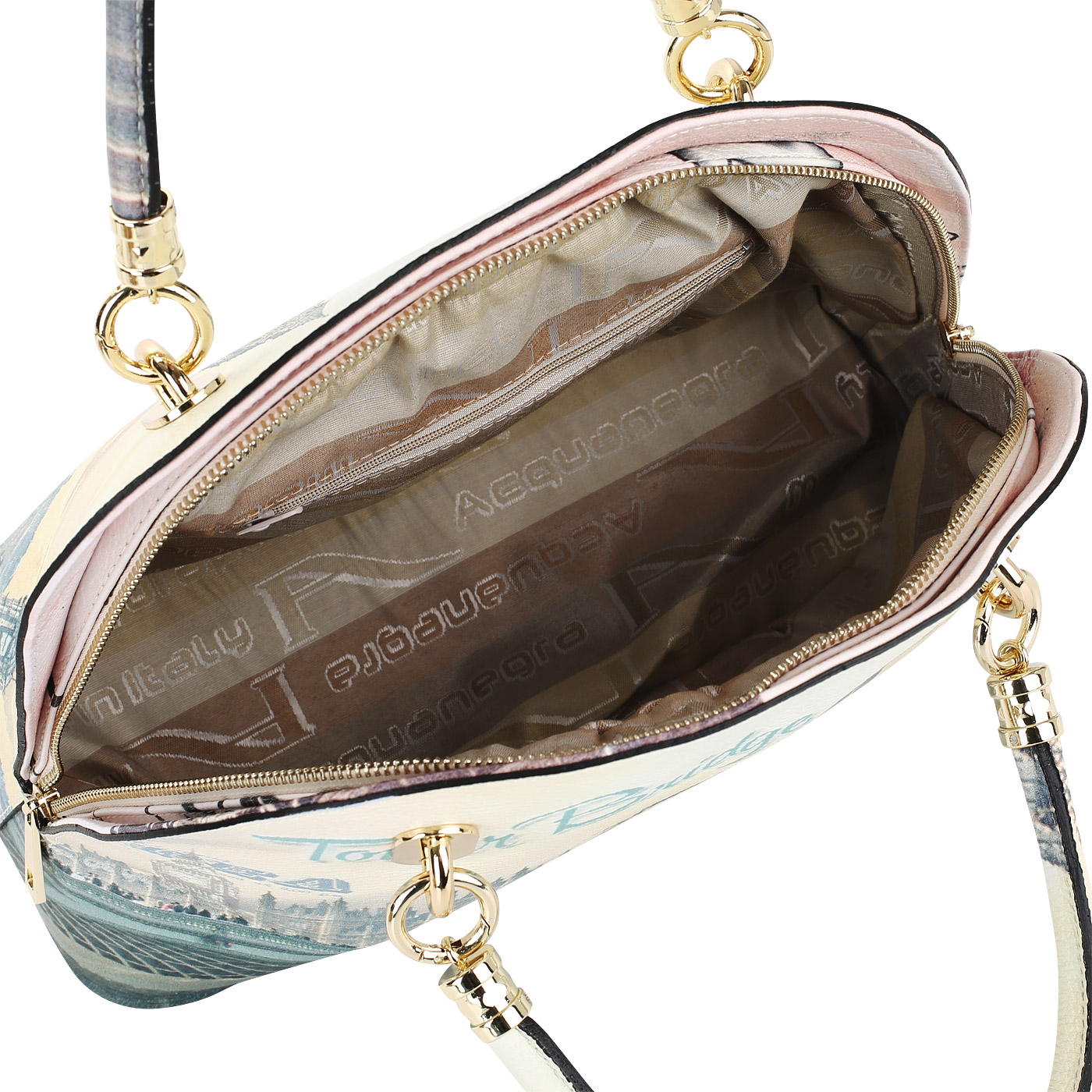 Кожаная сумка с принтом Acquanegra London