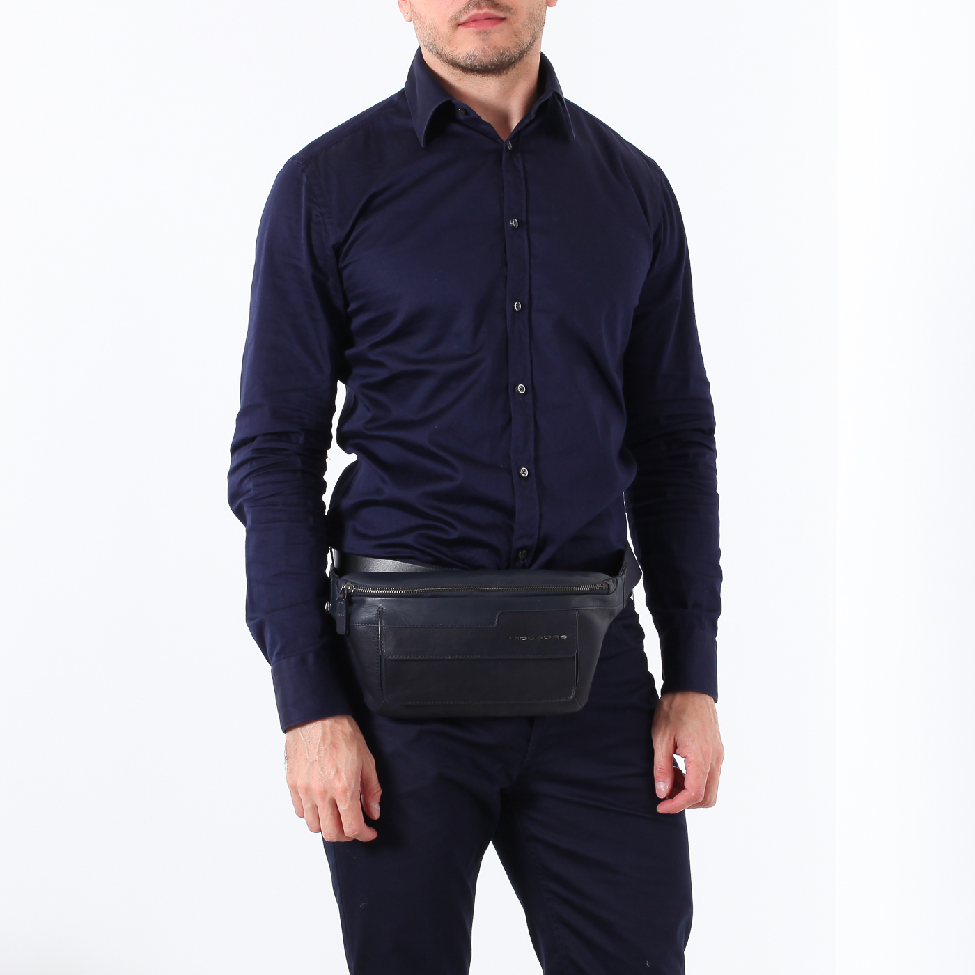 Синяя поясная сумка Piquadro Vostok