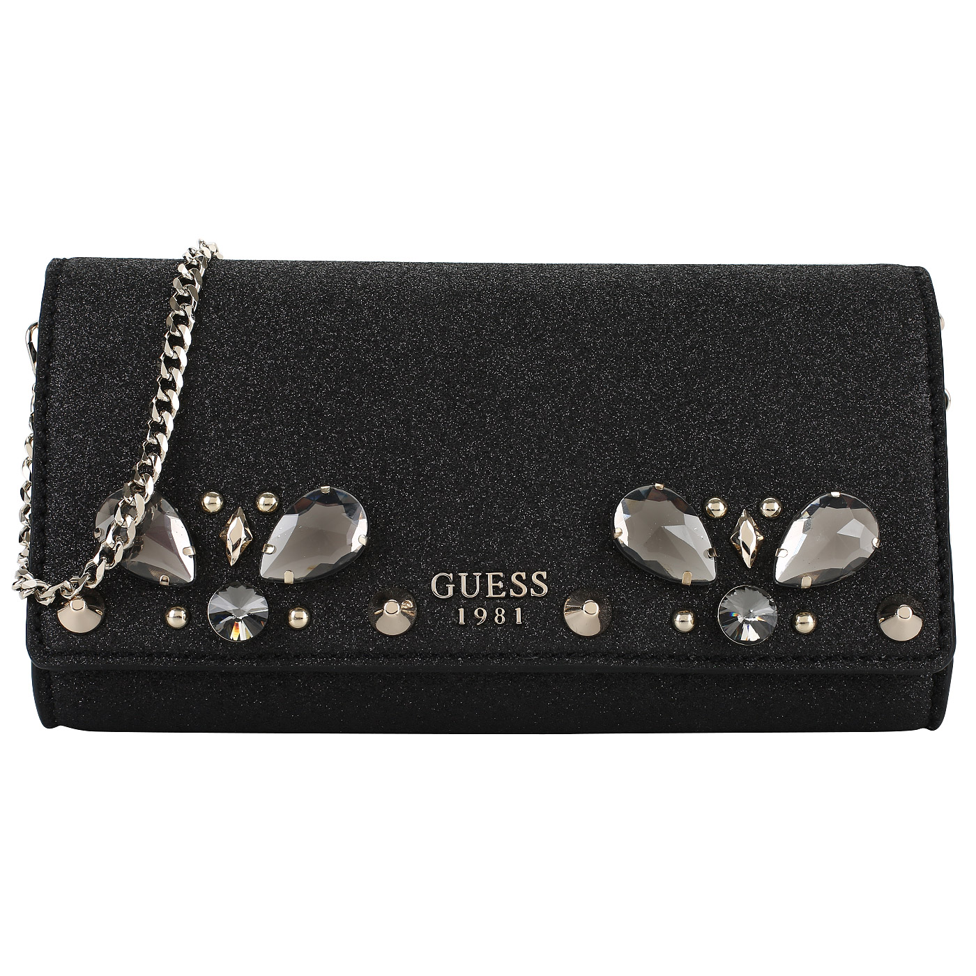 Guess Черный клатч на цепочке