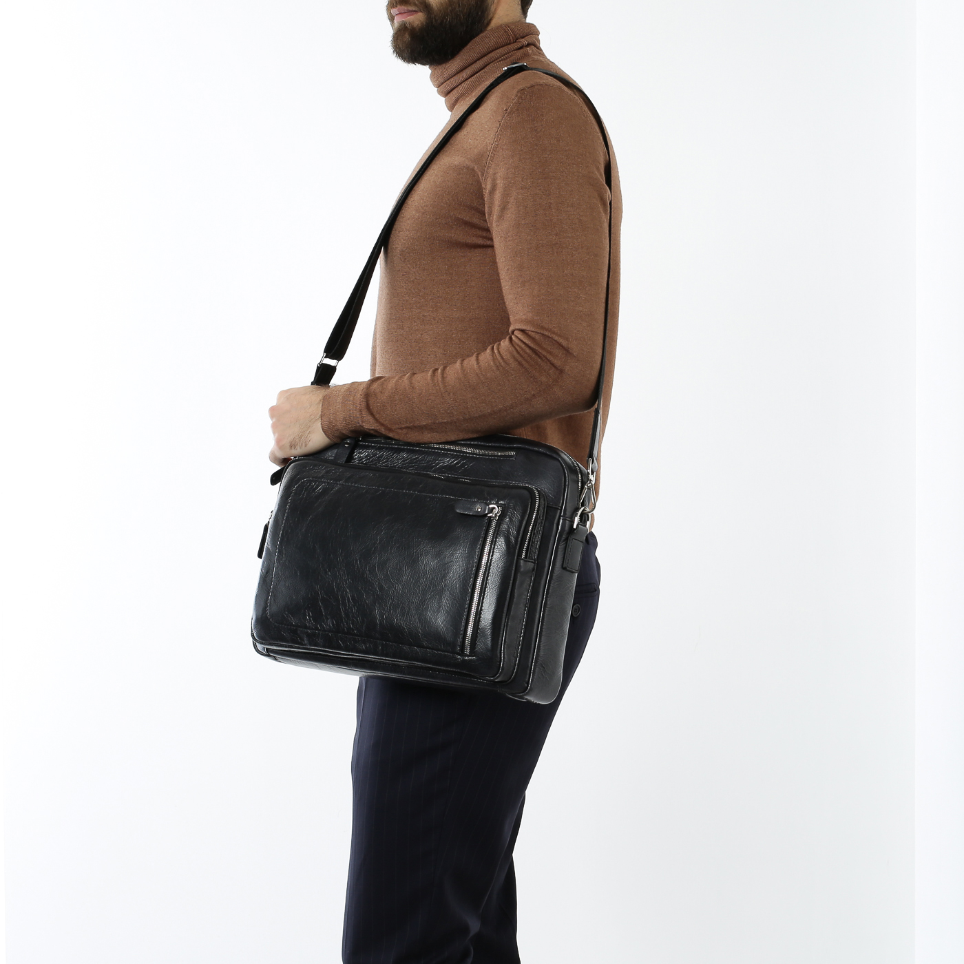 Деловая сумка темно-серого цвета Stevens 