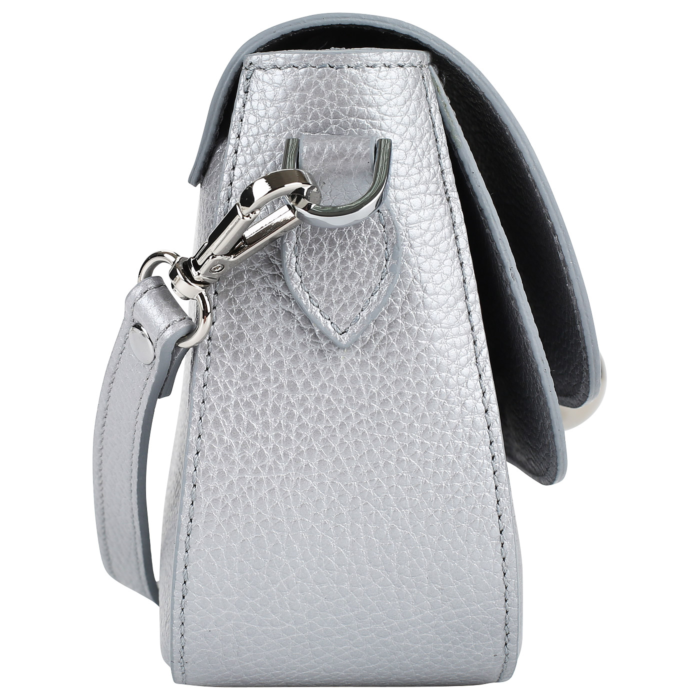 Серебристая сумочка с откидным клапаном Chatte 