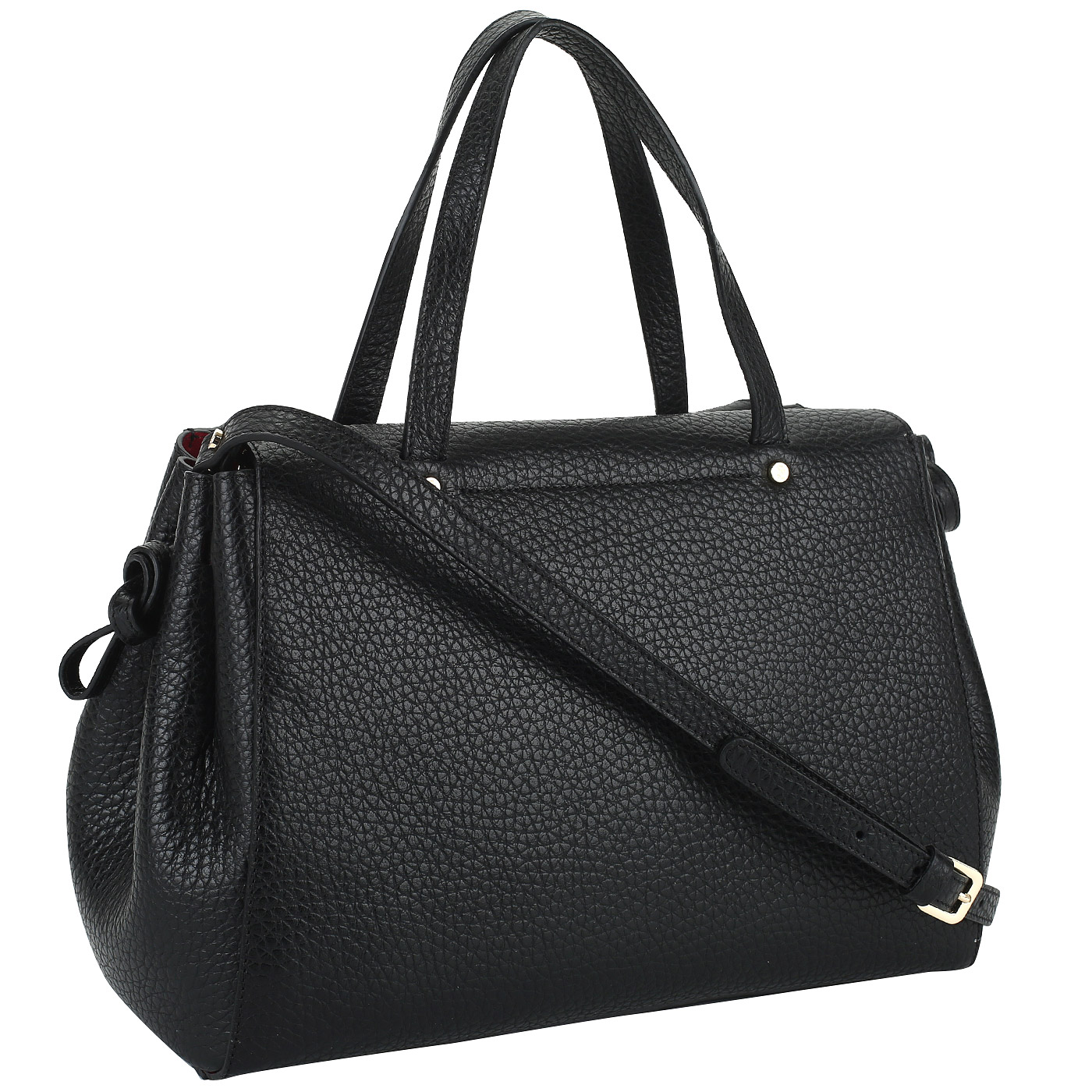 Черная кожаная сумка Carlo Salvatelli Cervino