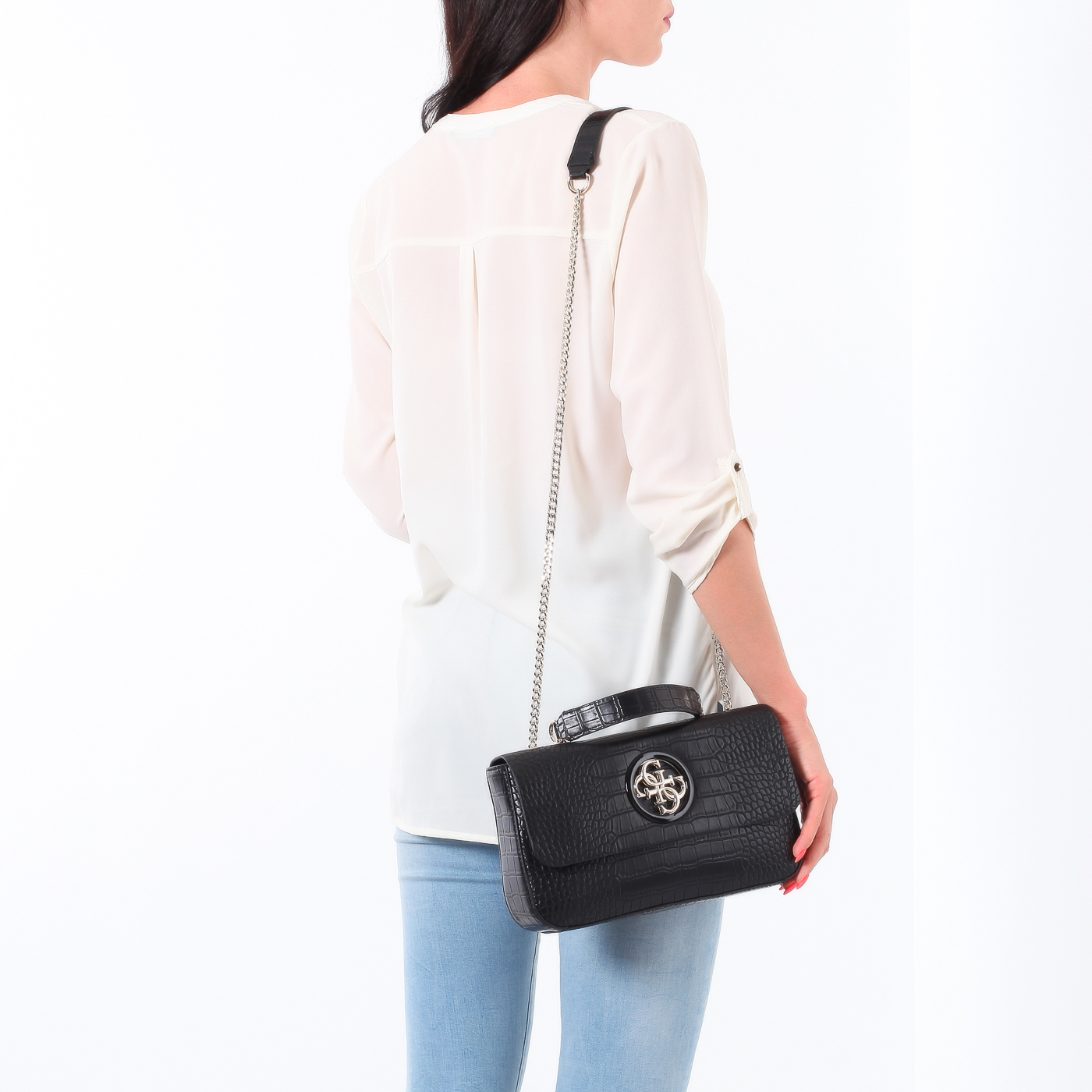 Сумка с отделкой под крокодила Guess Open Road