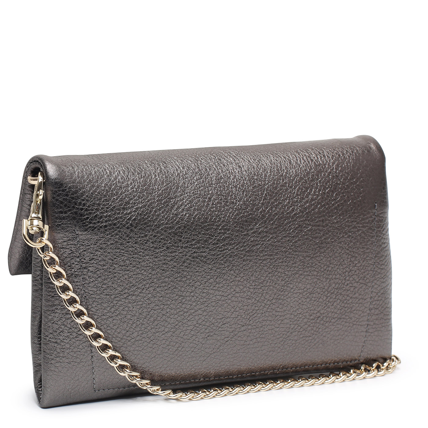 Кожаный клатч с цепочкой Aurelli Soft