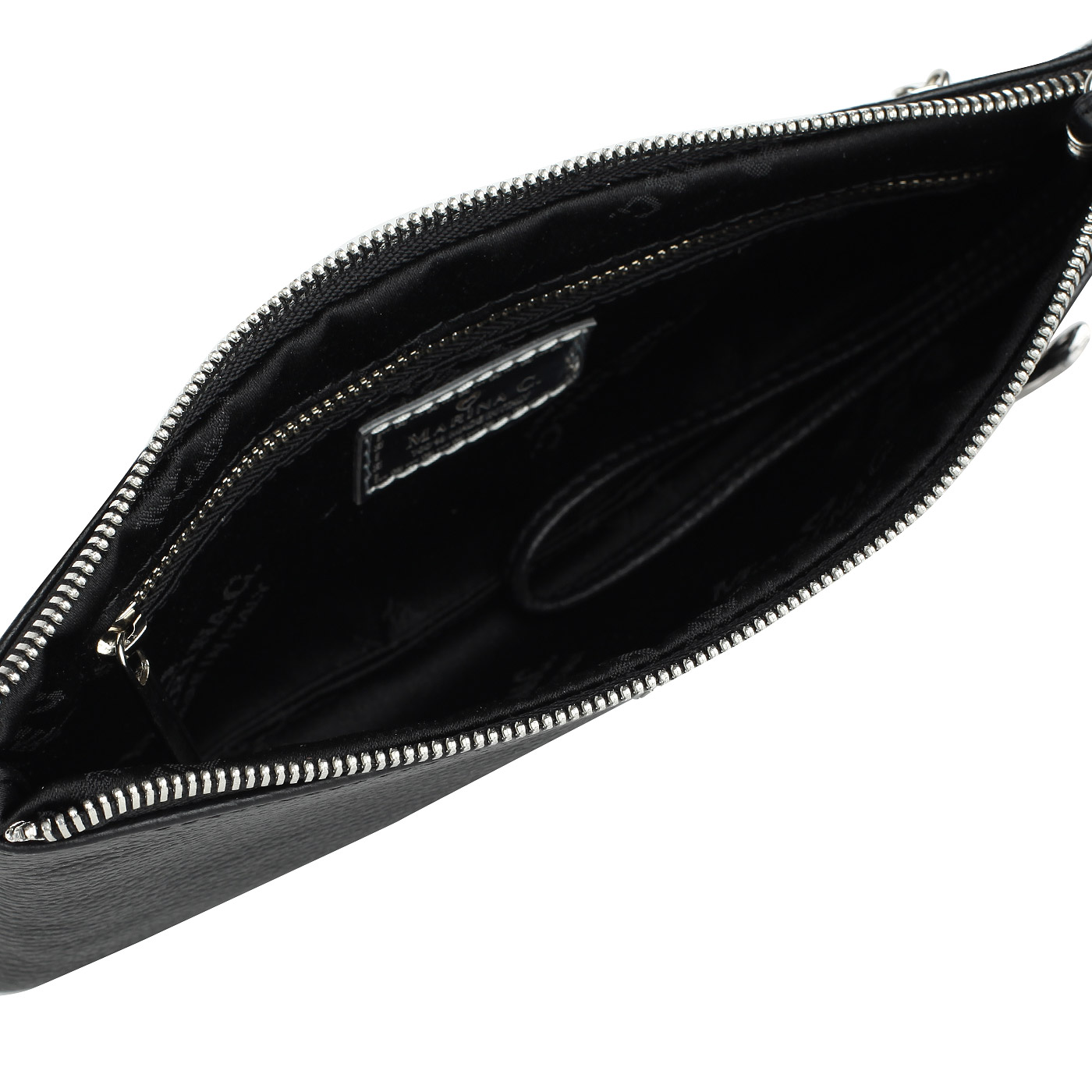 Маленькая кожаная сумка со съемным ремешком в виде цепочки Marina Creazioni 