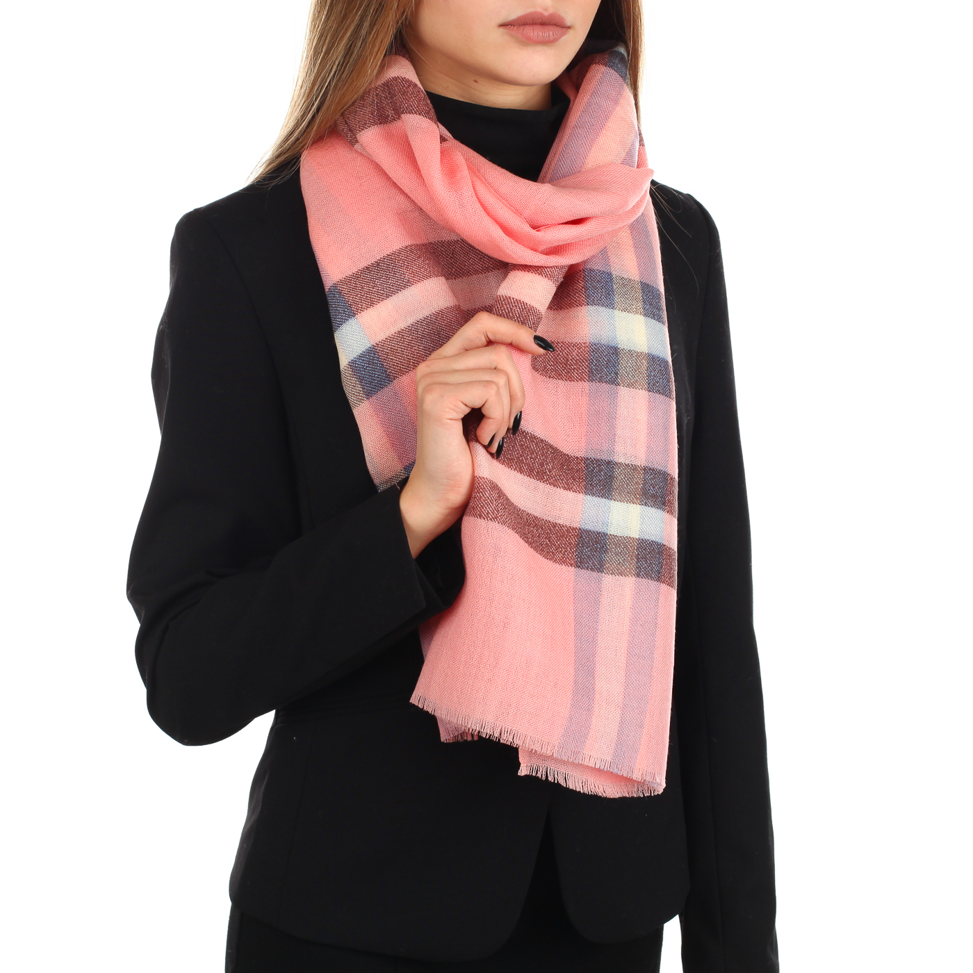 Шерстяной клетчатый палантин Dispacci 