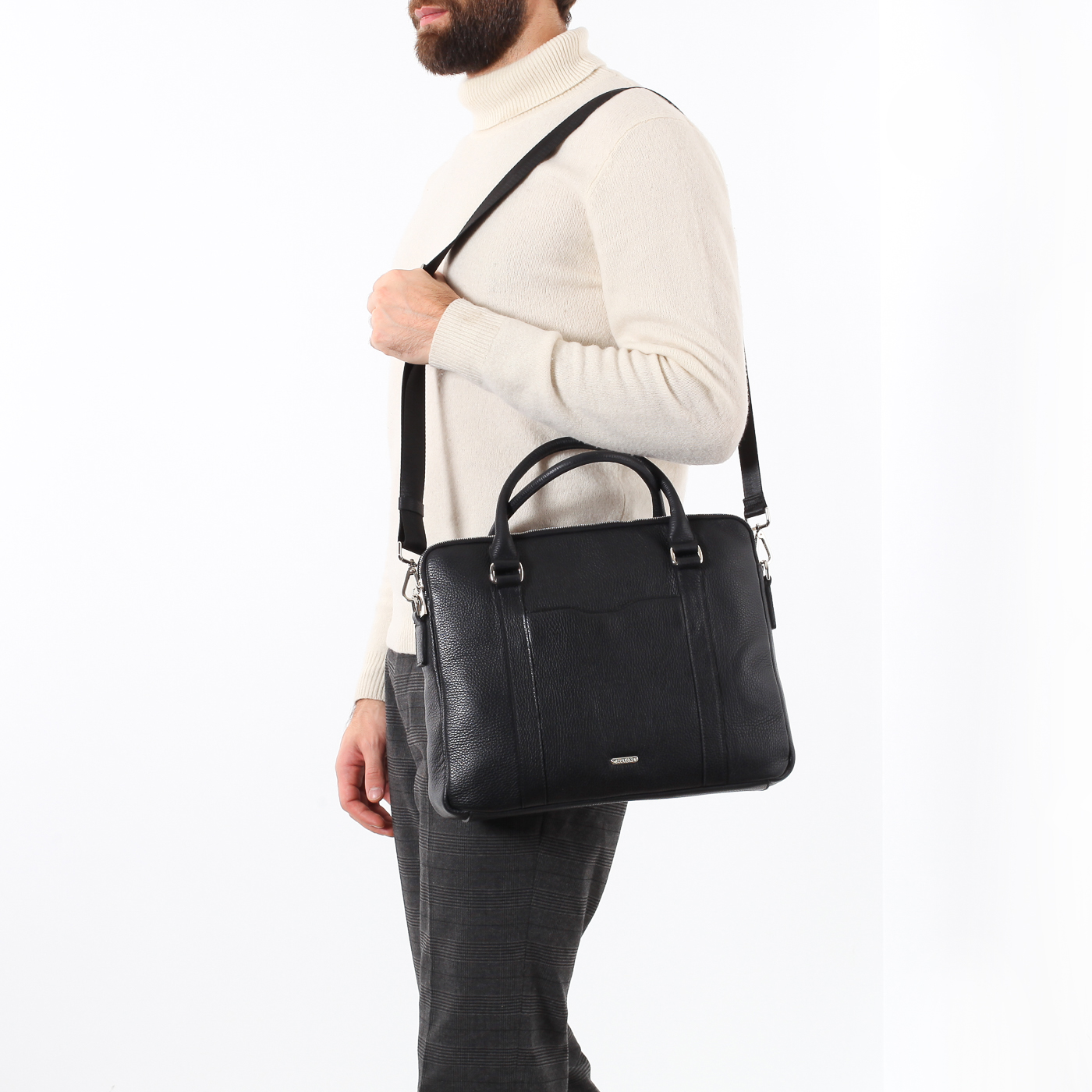 Деловая сумка из зернистой кожи Stevens 