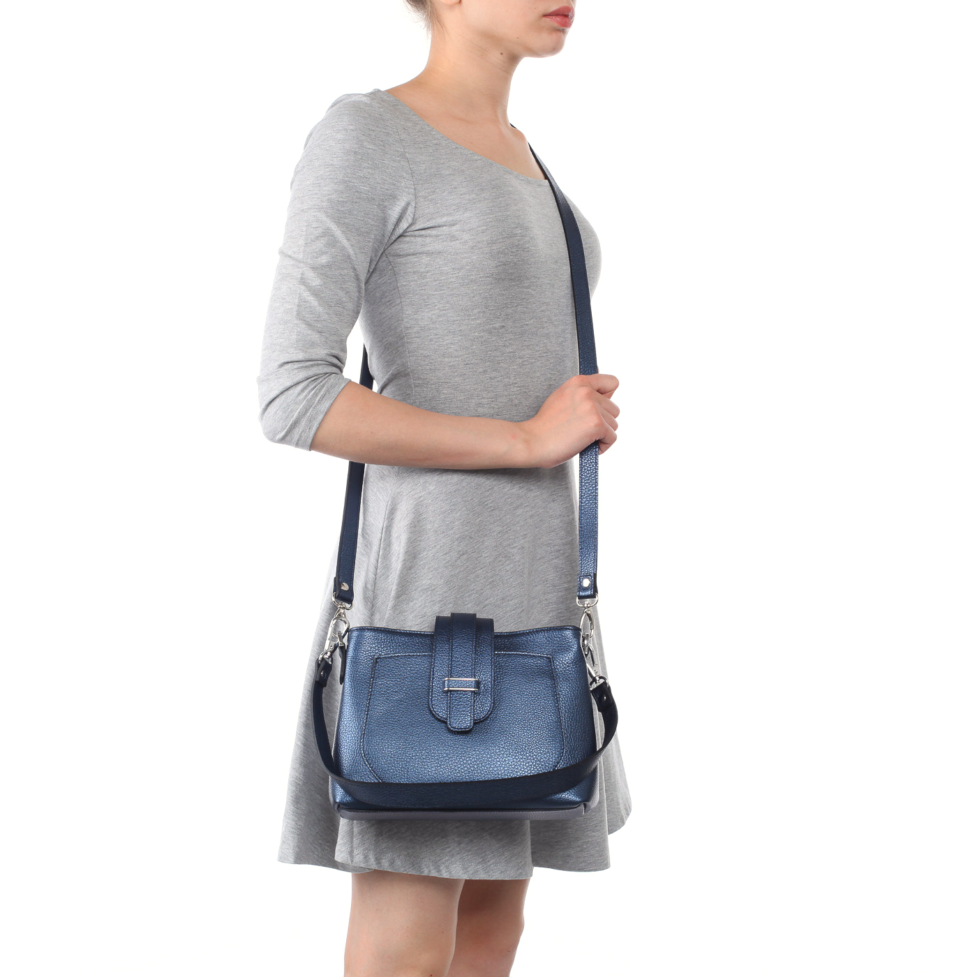 Маленькая кожаная сумка с двумя отделами Chatte Marseille