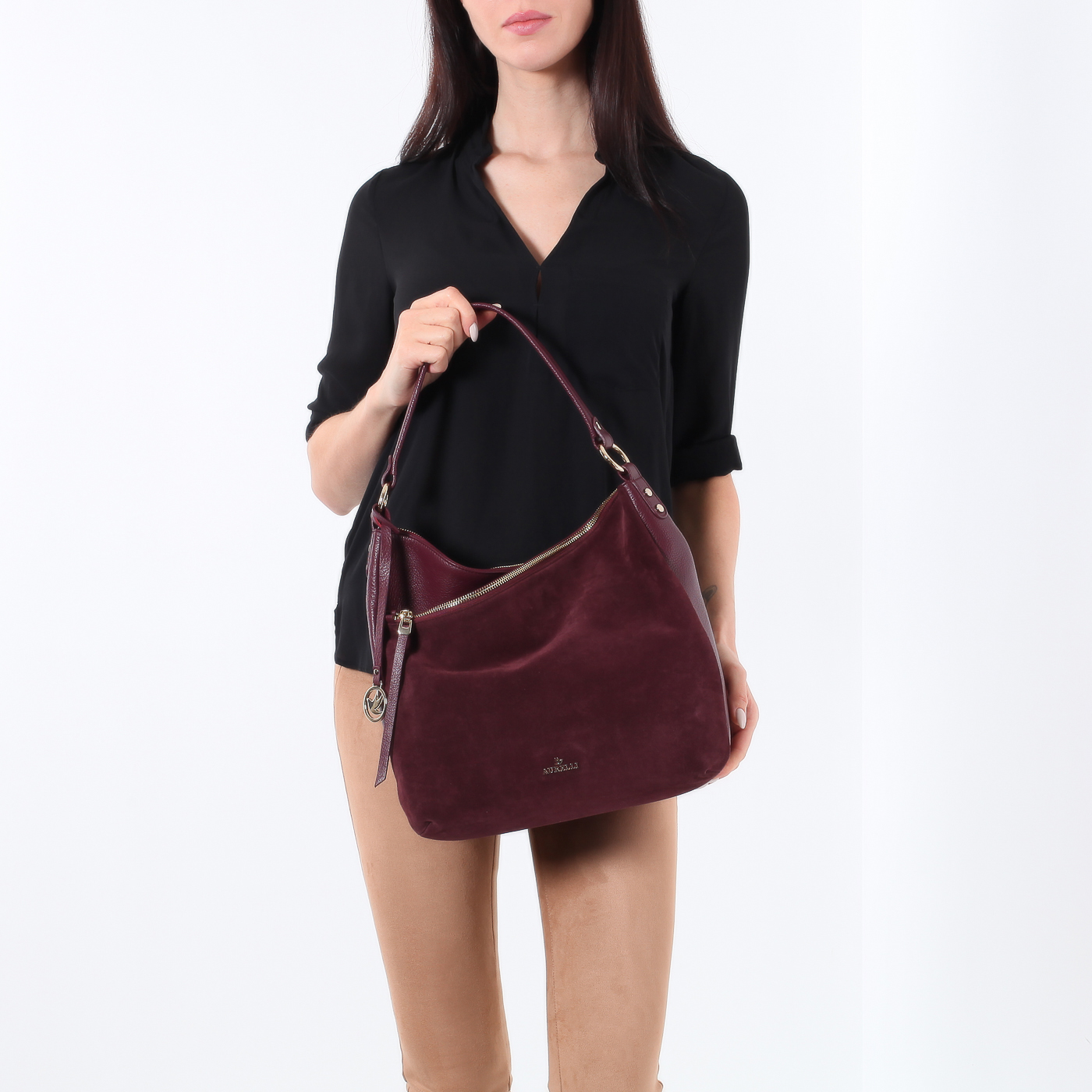 Сумка из кожи и замши Aurelli 