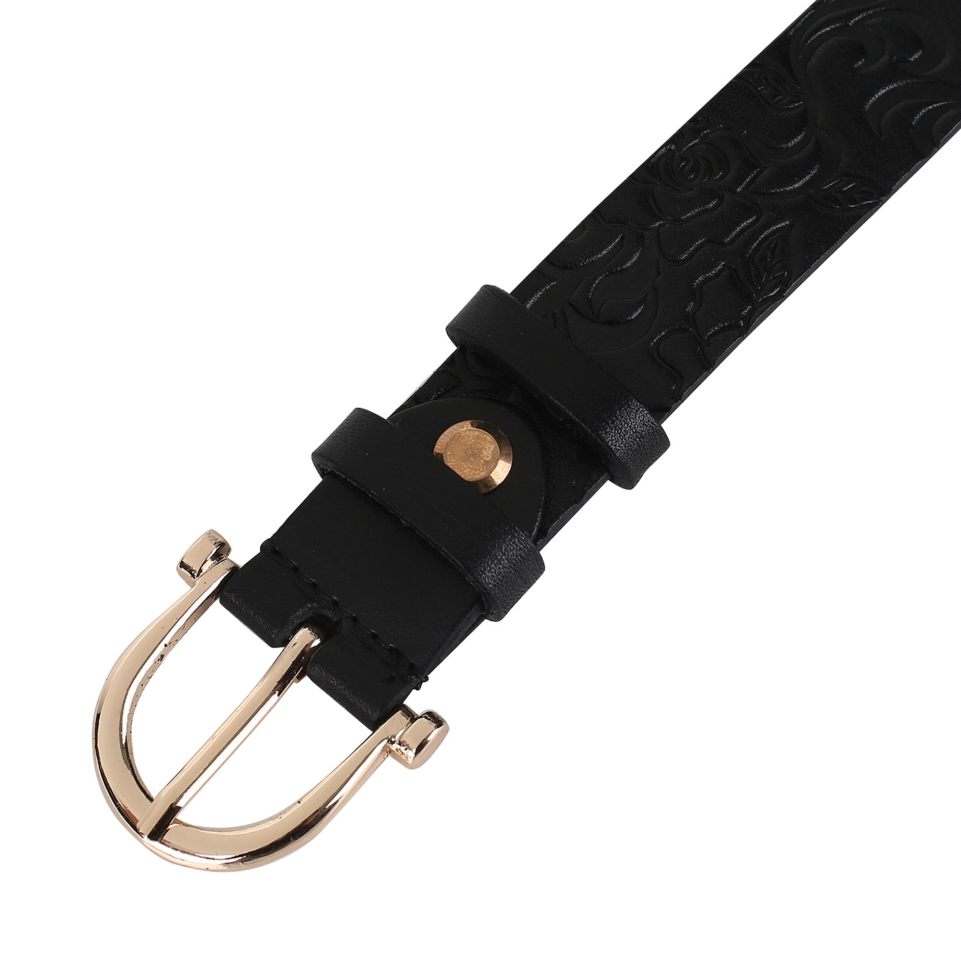 Тисненый ремень из черной кожи Chatte 
