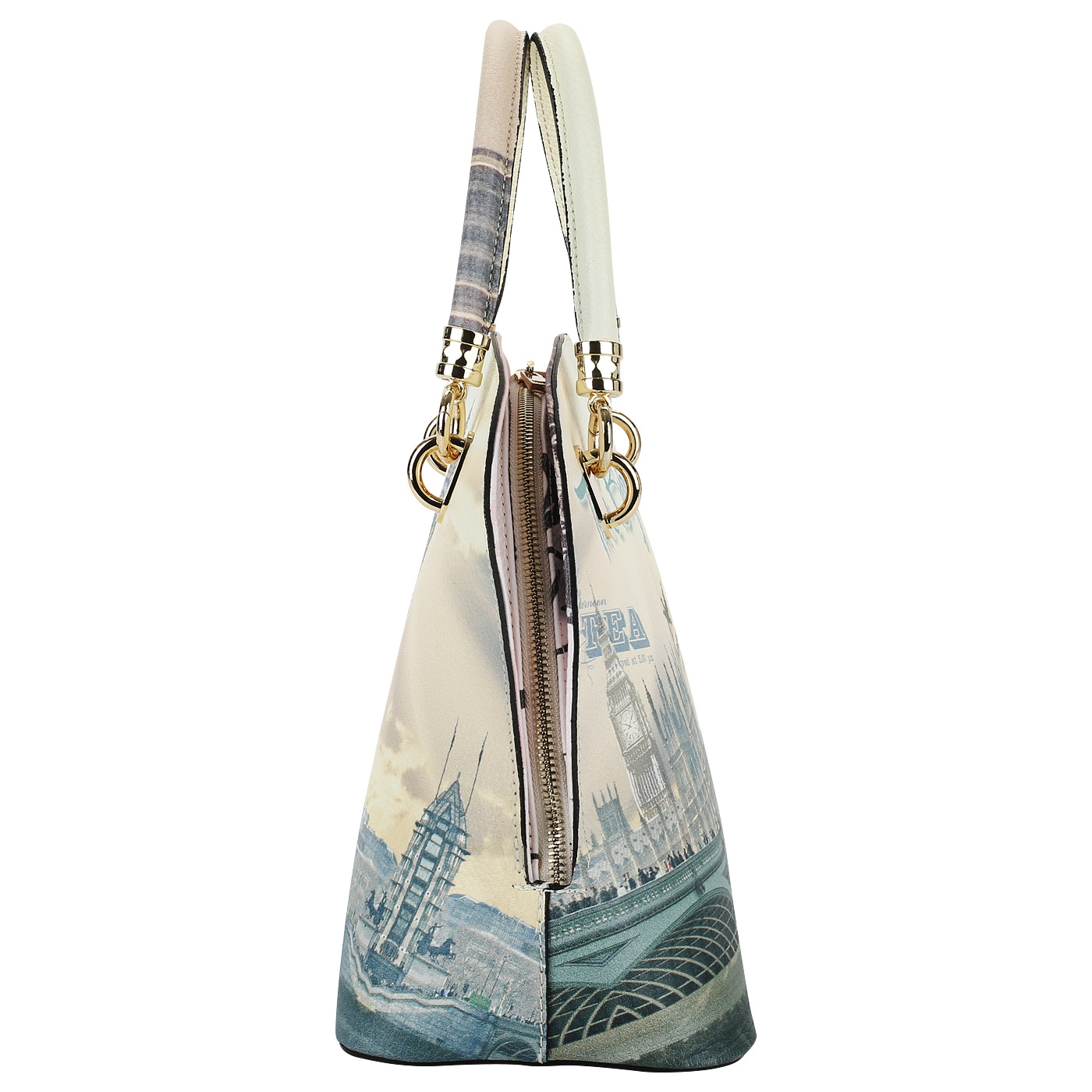 Кожаная сумка с принтом Acquanegra London