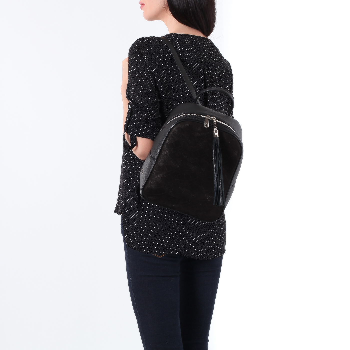 Черный рюкзак с тиснением Chatte 