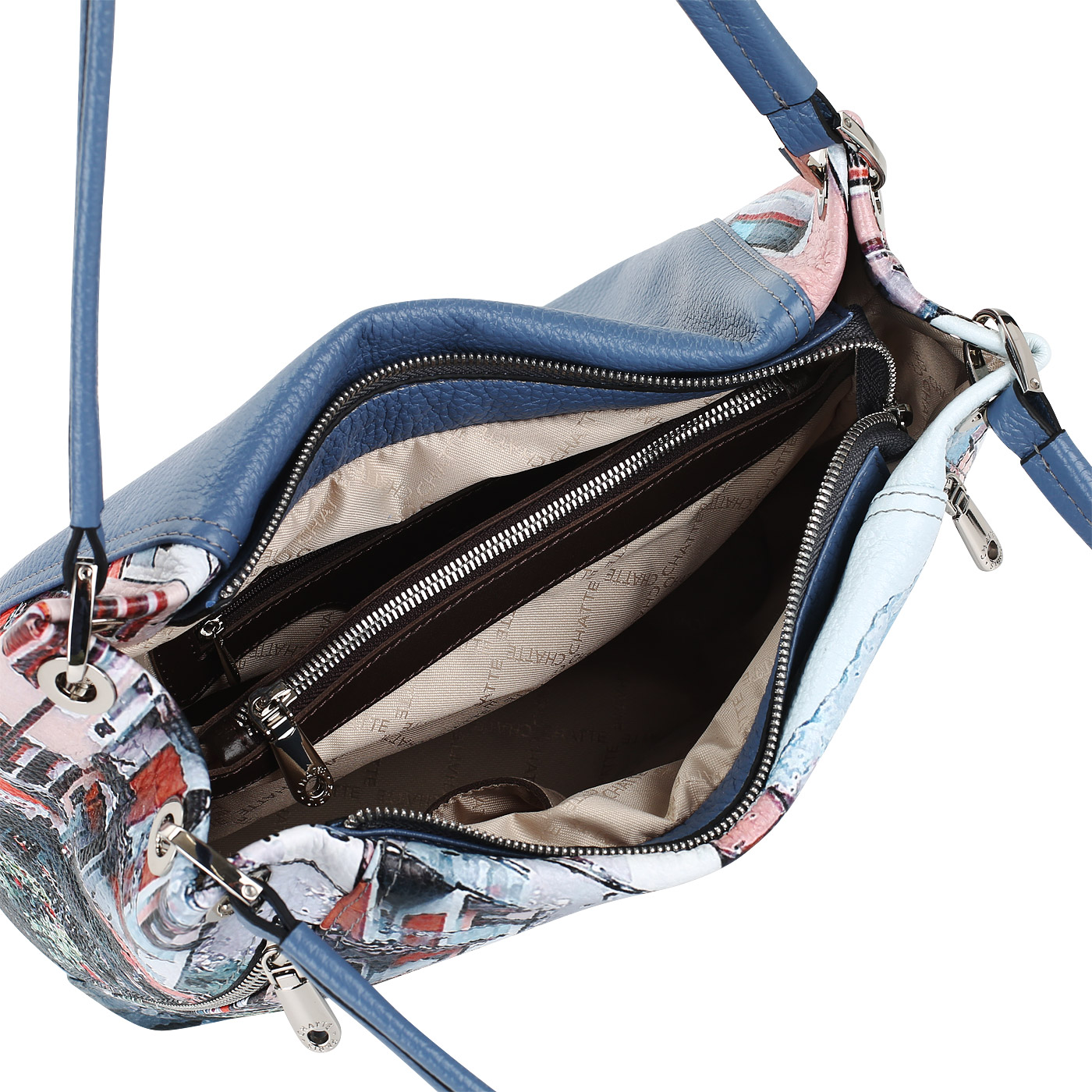 Кожаная сумка с принтом Chatte 