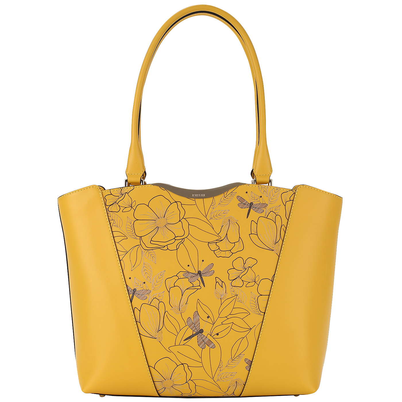 Ripani Желтая кожаная сумка с длинными ручками