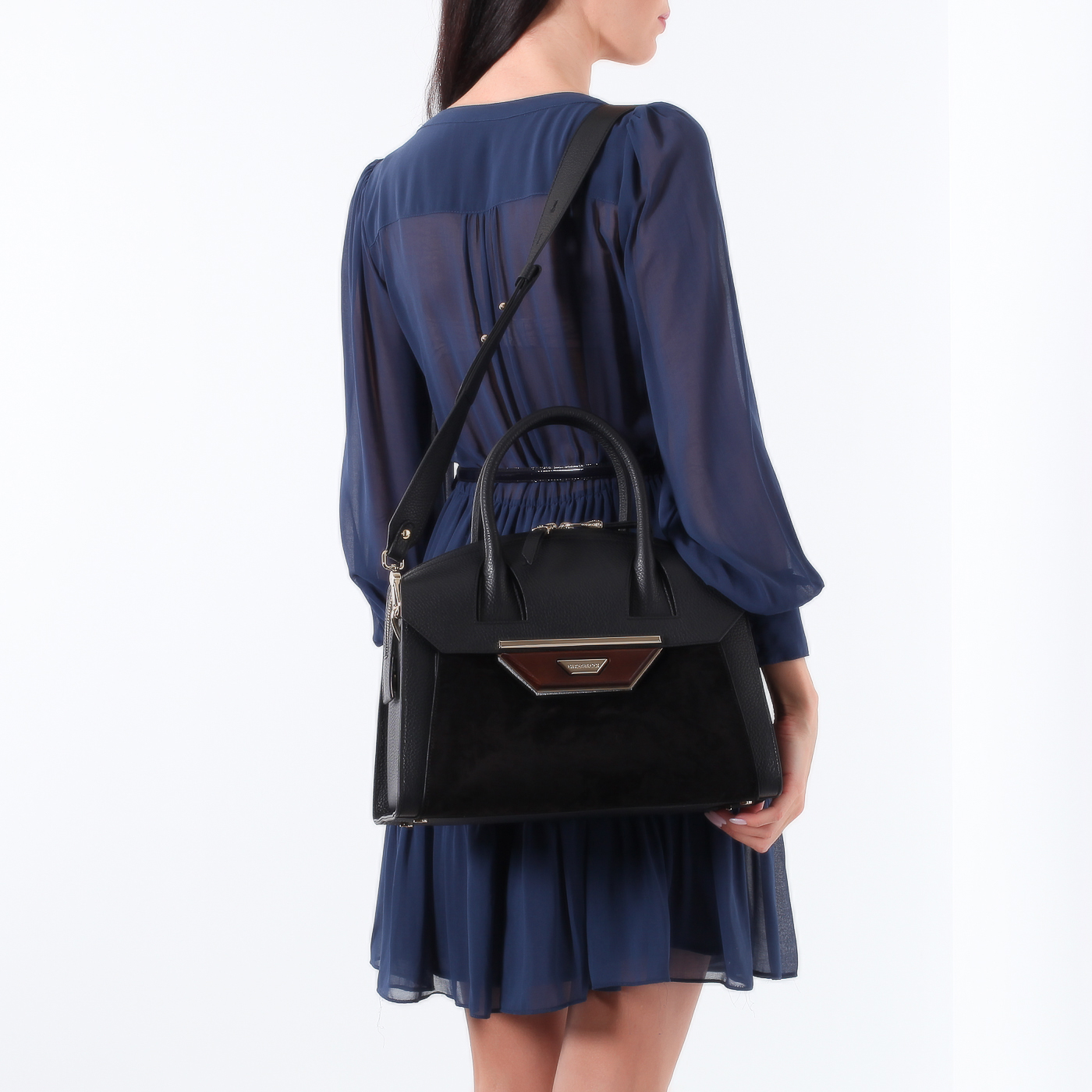 Сумка из кожи и замши Gironacci 