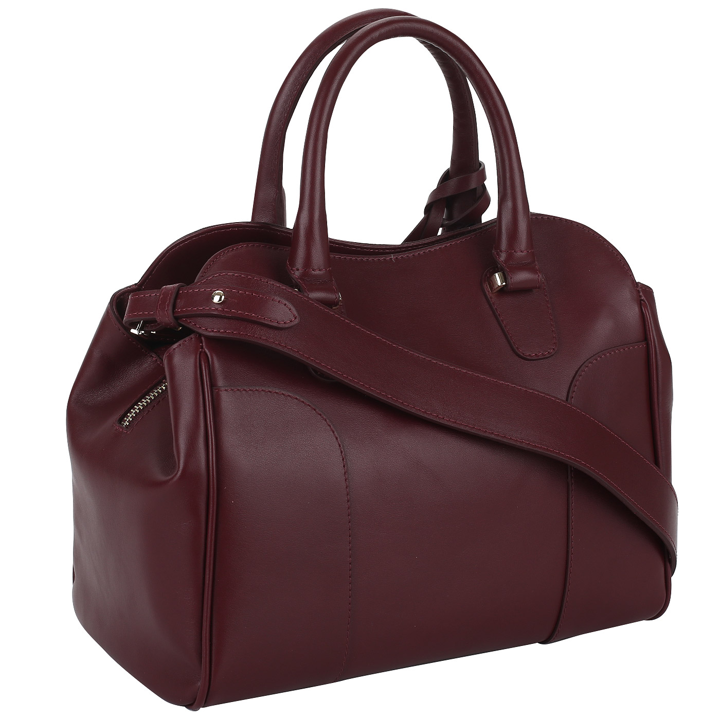Бордовая сумка с тремя отделами Aurelli 
