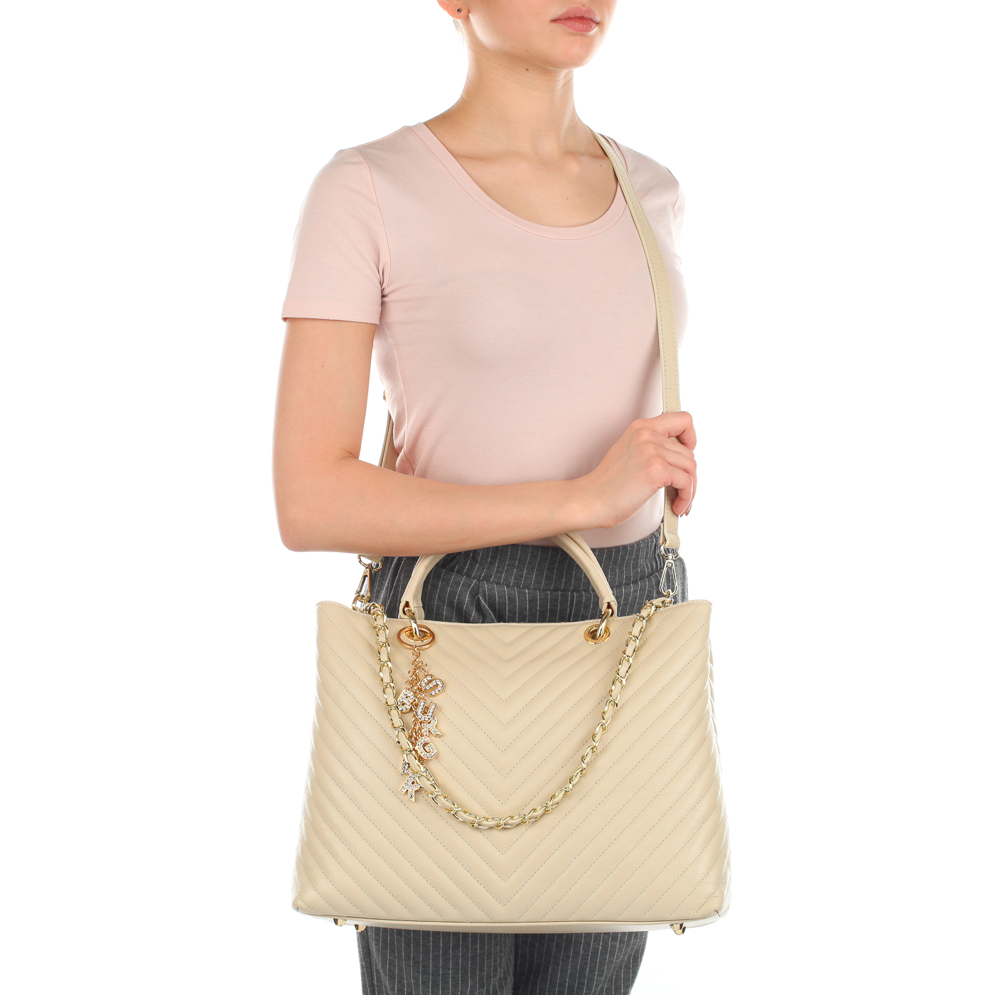 Стеганая женская сумка со съемными ручками Sara Burglar Giola