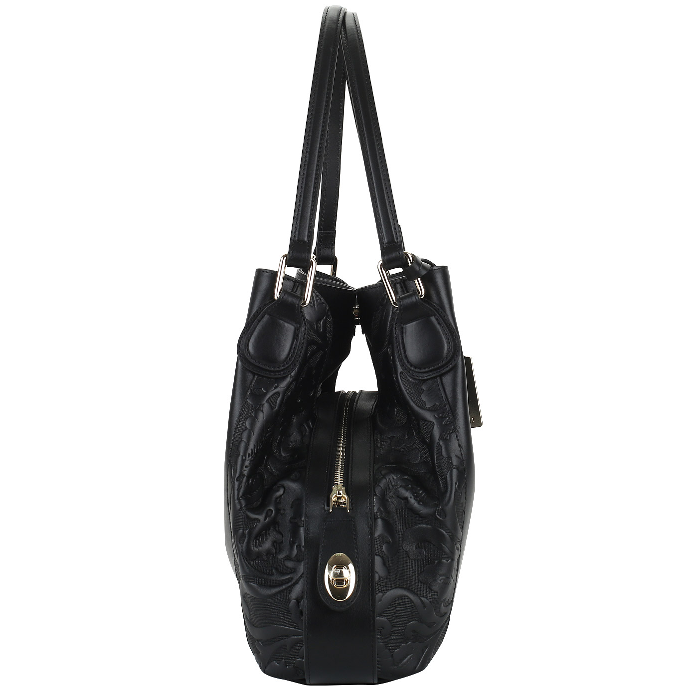 Черная кожаная сумка Aurelli 