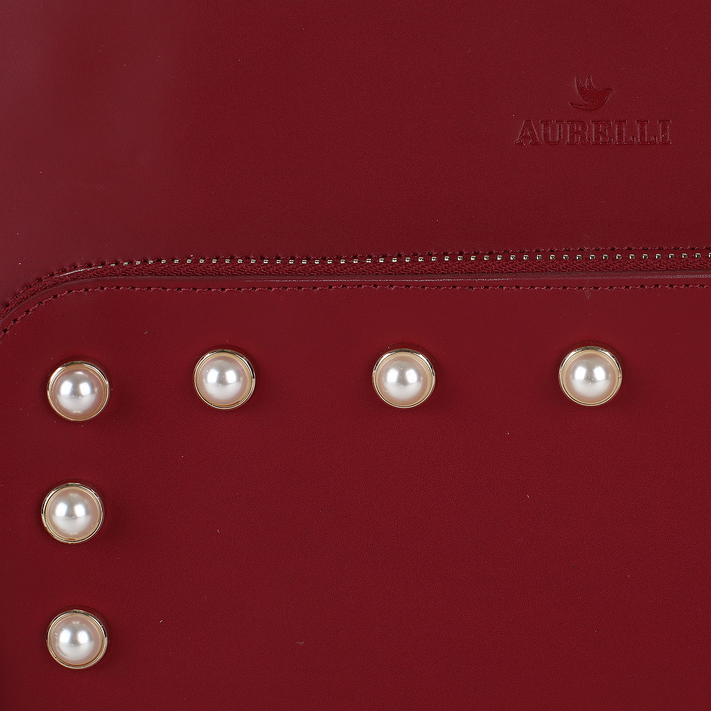 Женская сумка из красной кожи Aurelli 