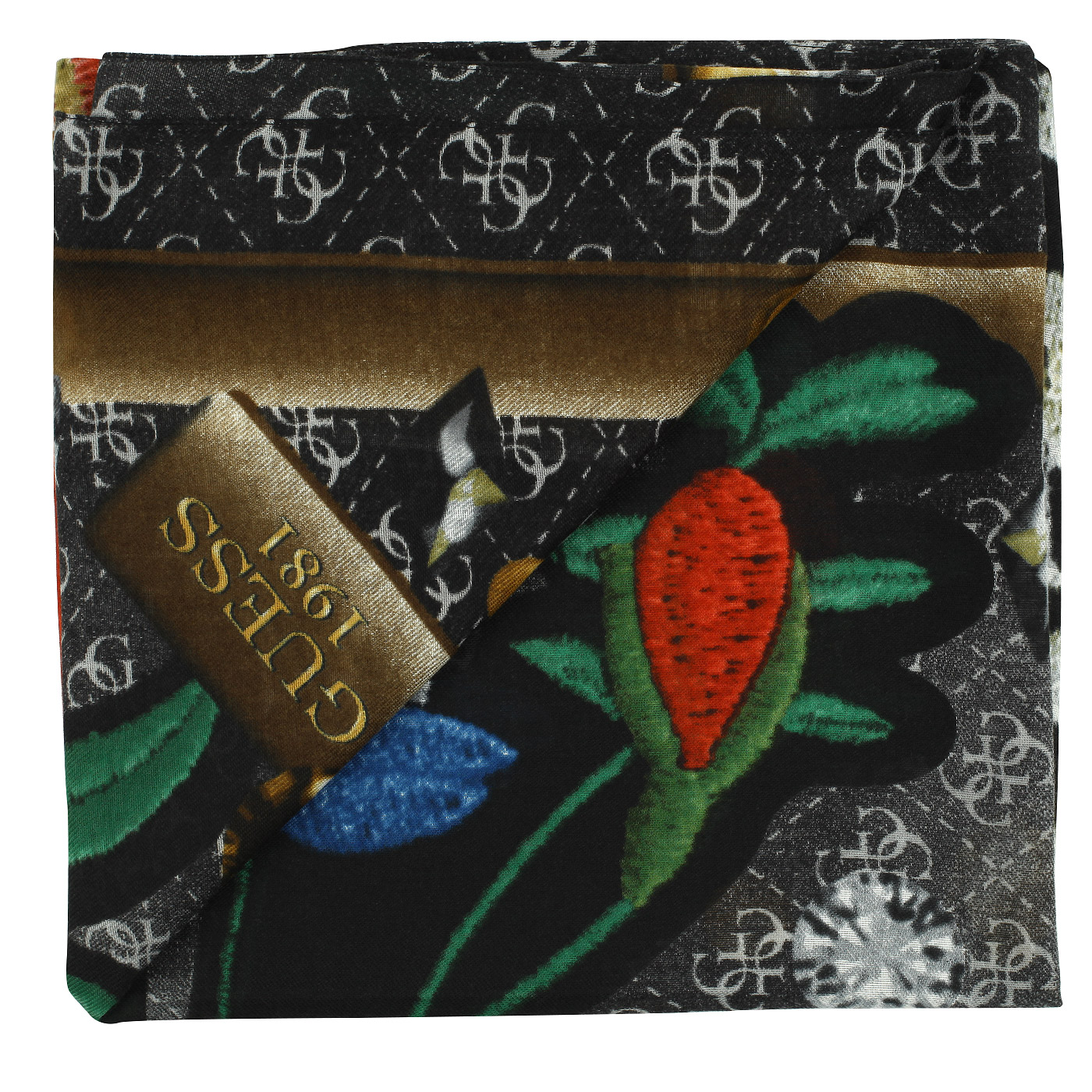 Черный платок с принтом Guess Badlands