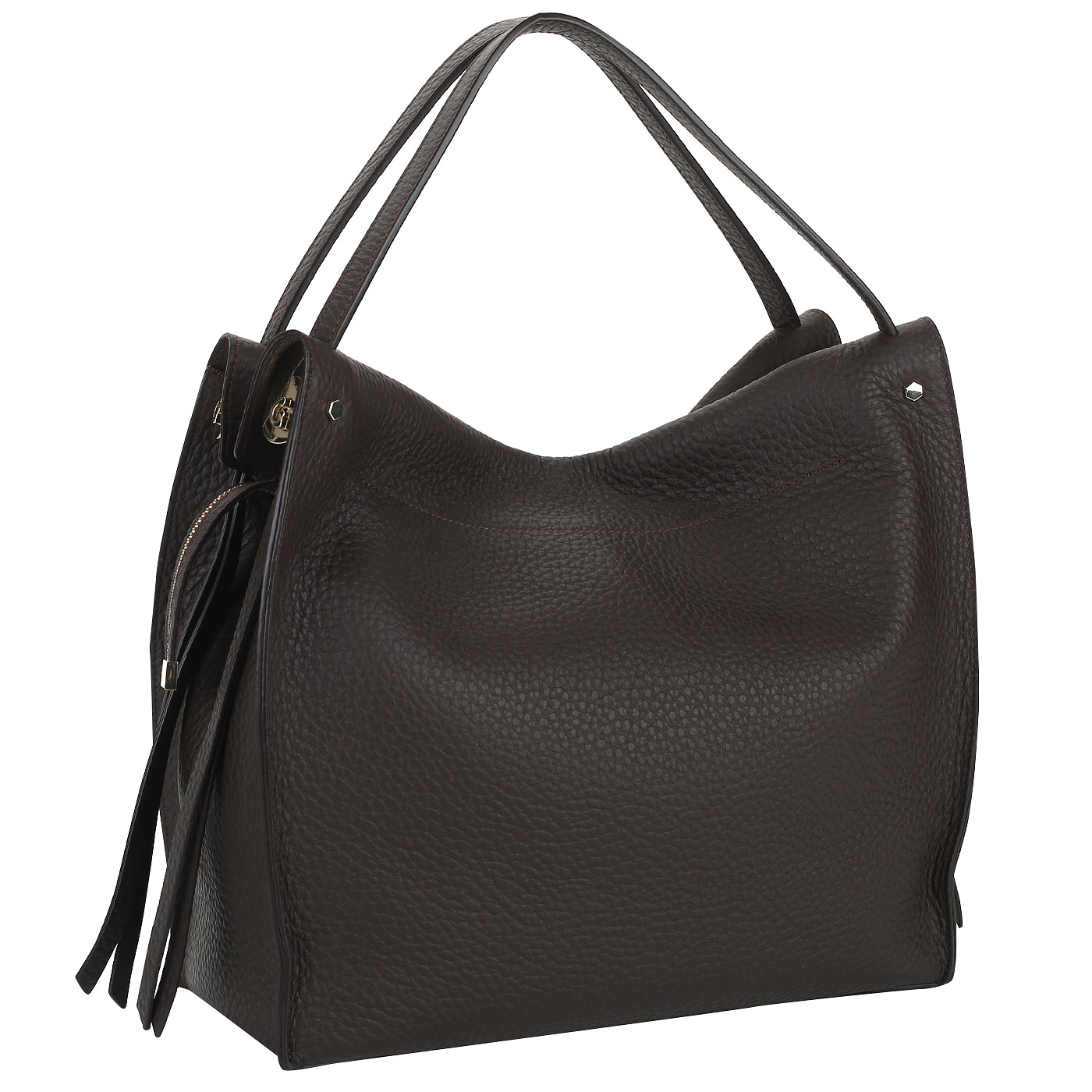 Сумка-хобо из коричневой кожи Gironacci 