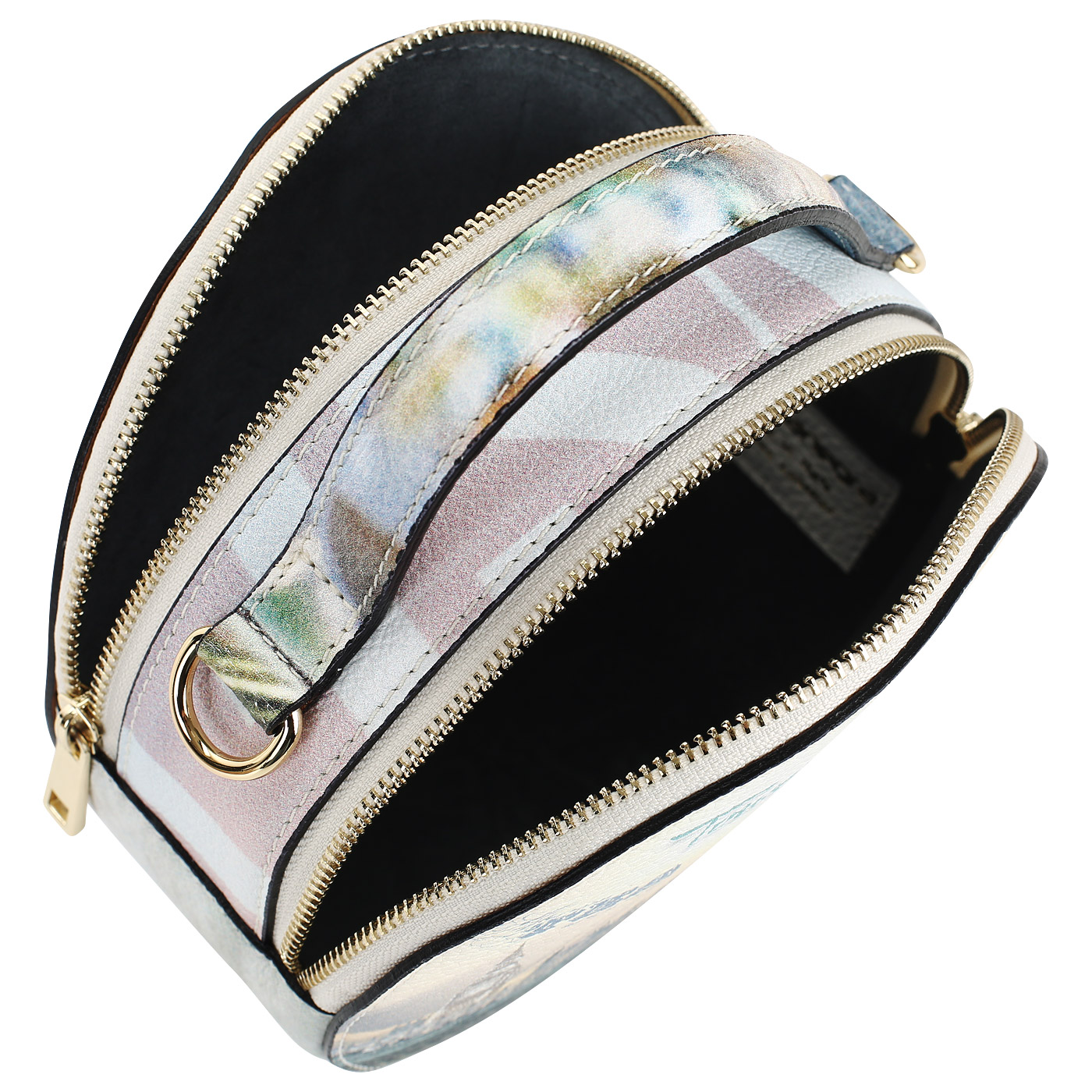 Круглая сумочка с двумя молниями Acquanegra London