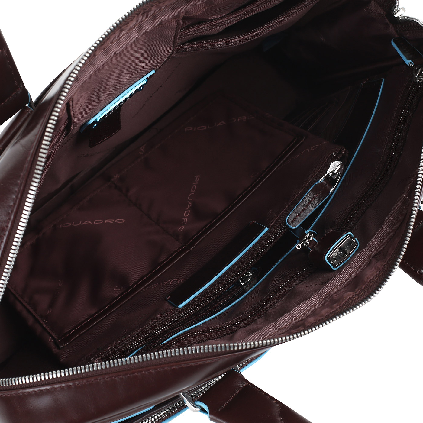 Деловая кожаная сумка с отделением для ноутбука Piquadro Blue square