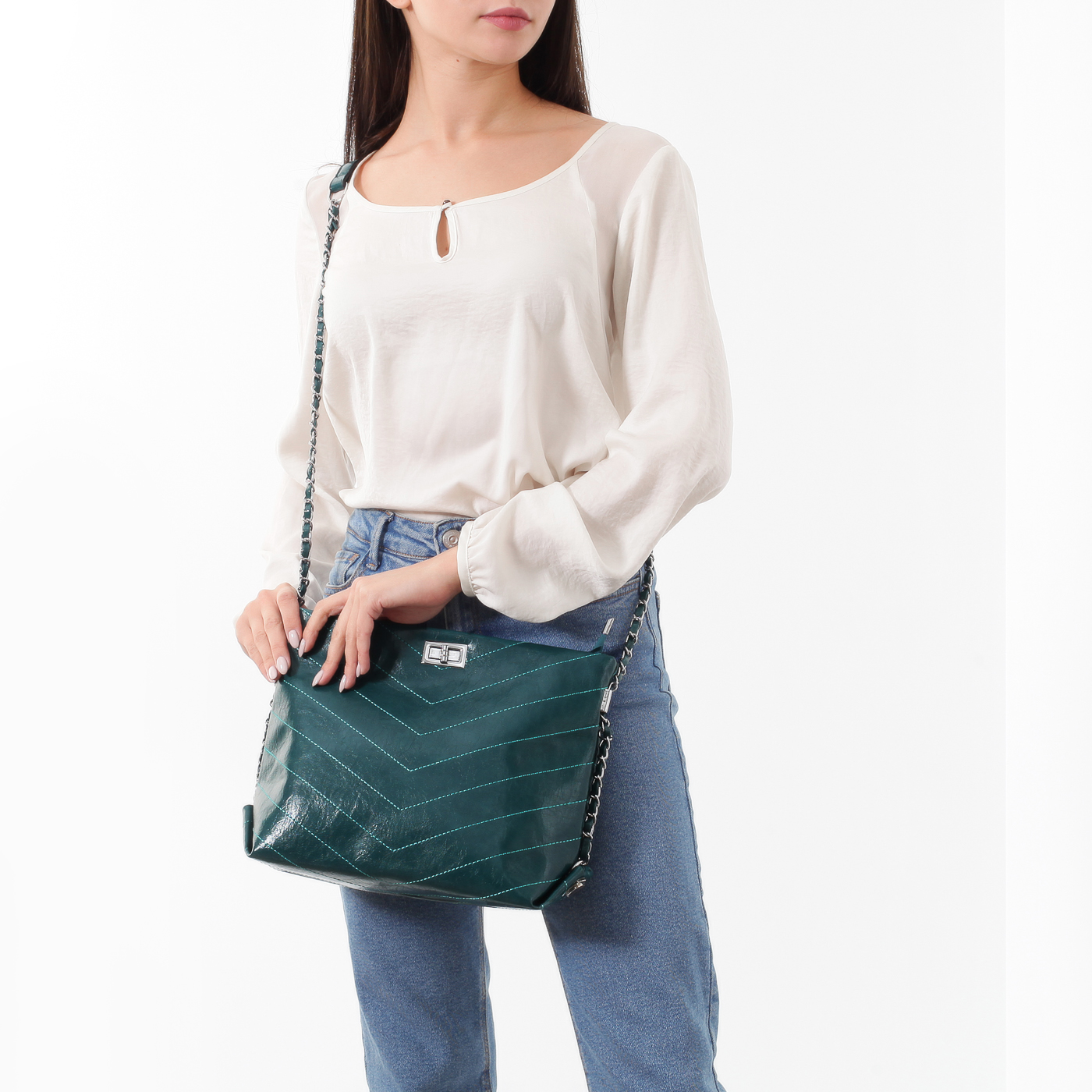 Стеганая сумка из экокожи Dispacci 