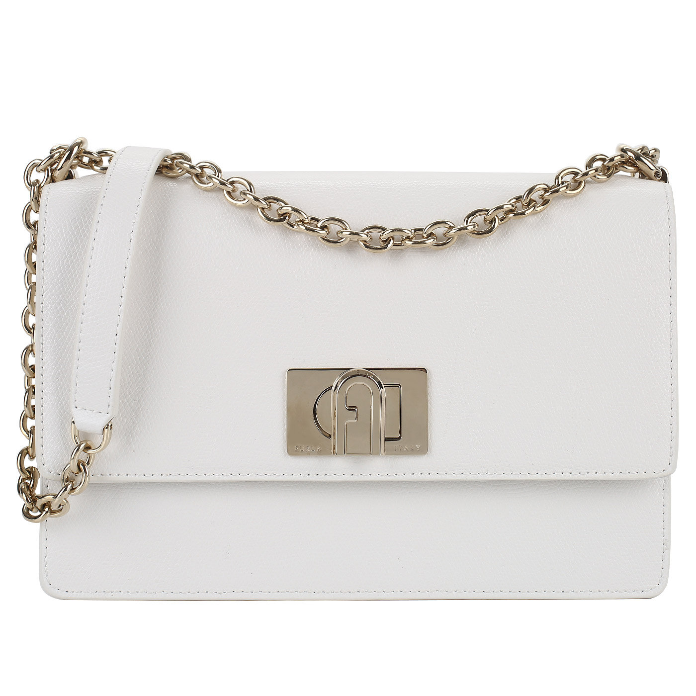 Furla Белая сумка из тисненой кожи