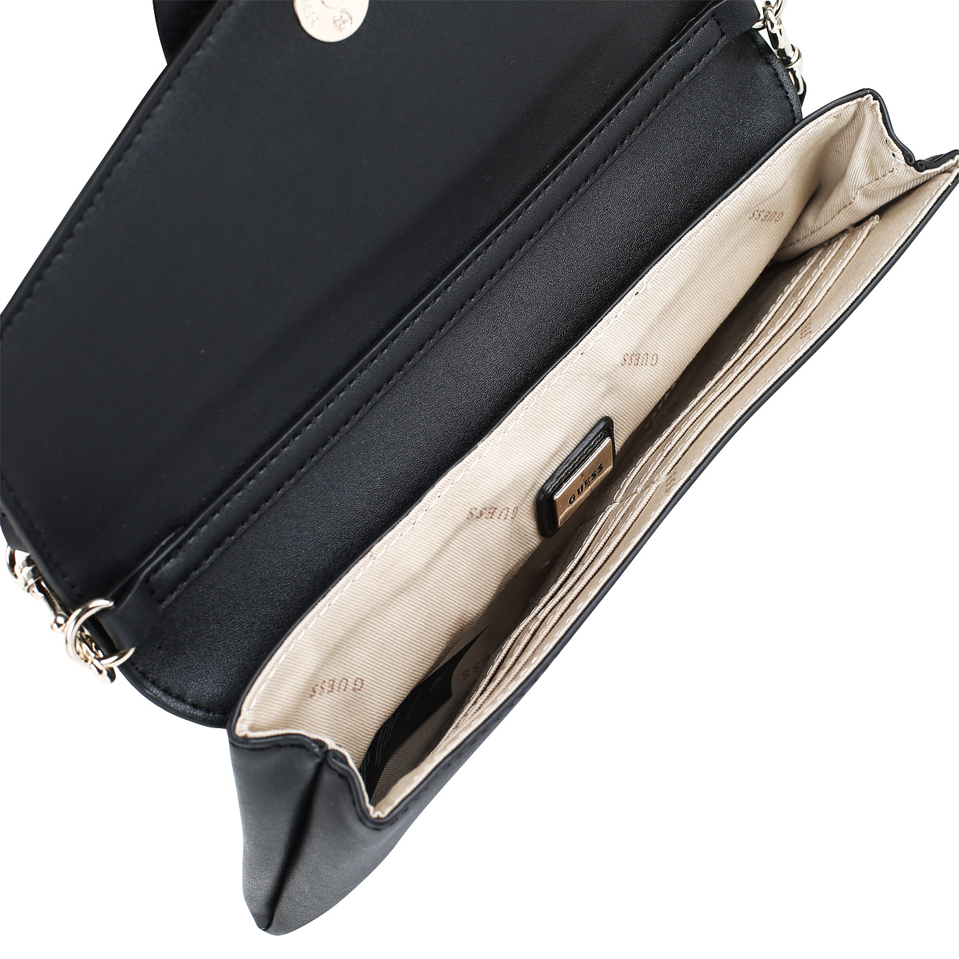 Черная женская сумочка с глиттером Guess Ever After