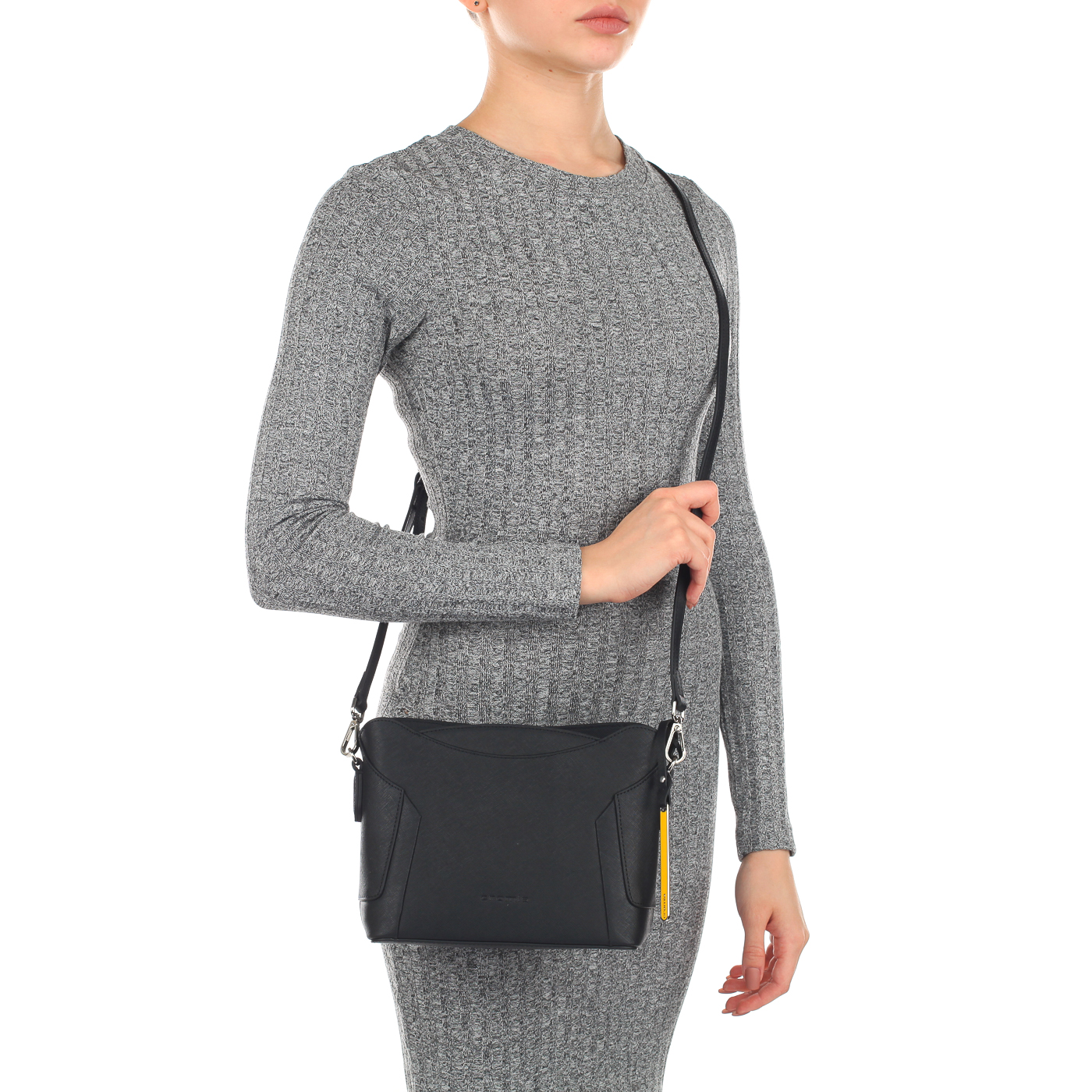 Черная женская сафьяновая сумочка Cromia Wisper