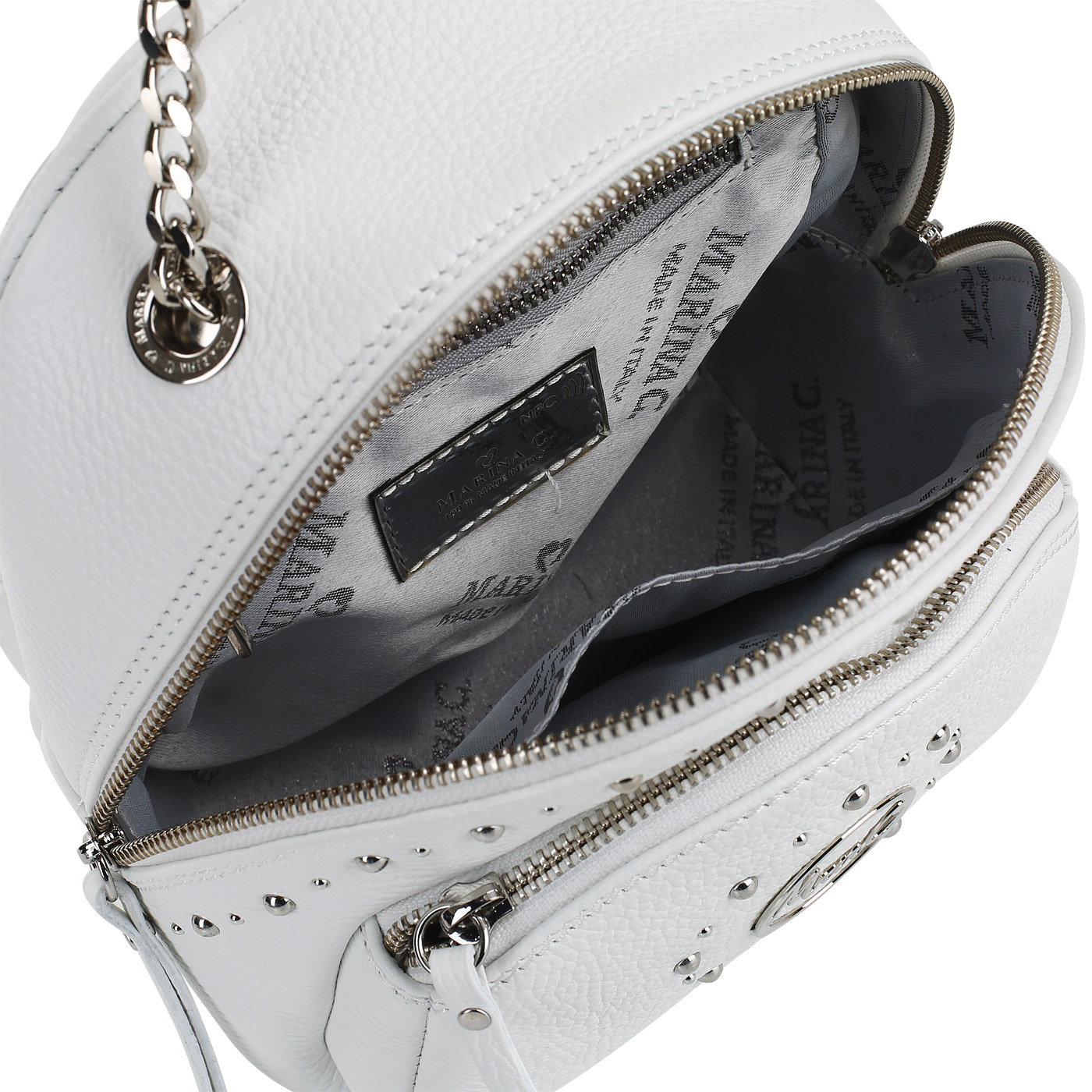 Кожаный рюкзак с клепками Marina Creazioni 