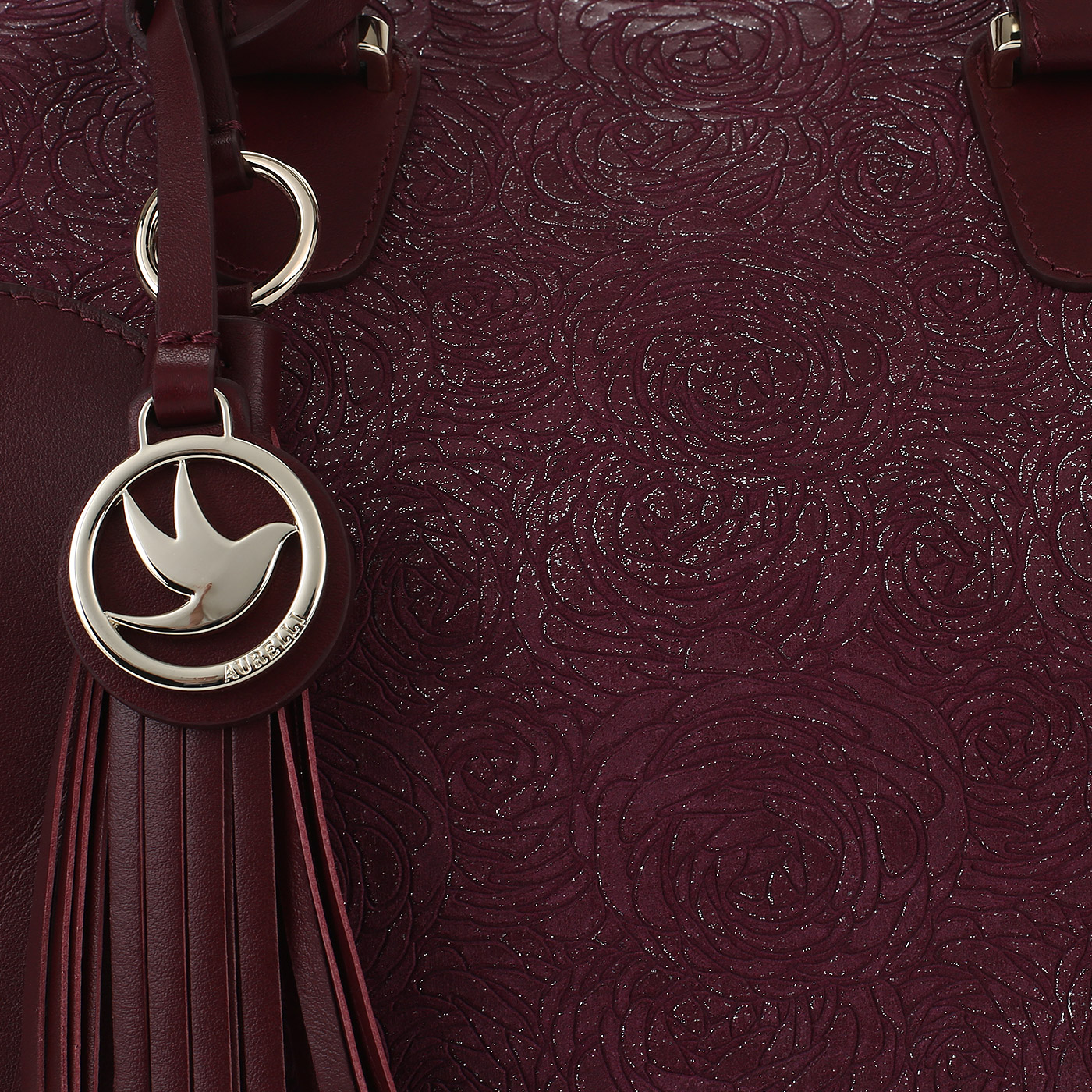 Бордовая сумка с тремя отделами Aurelli 