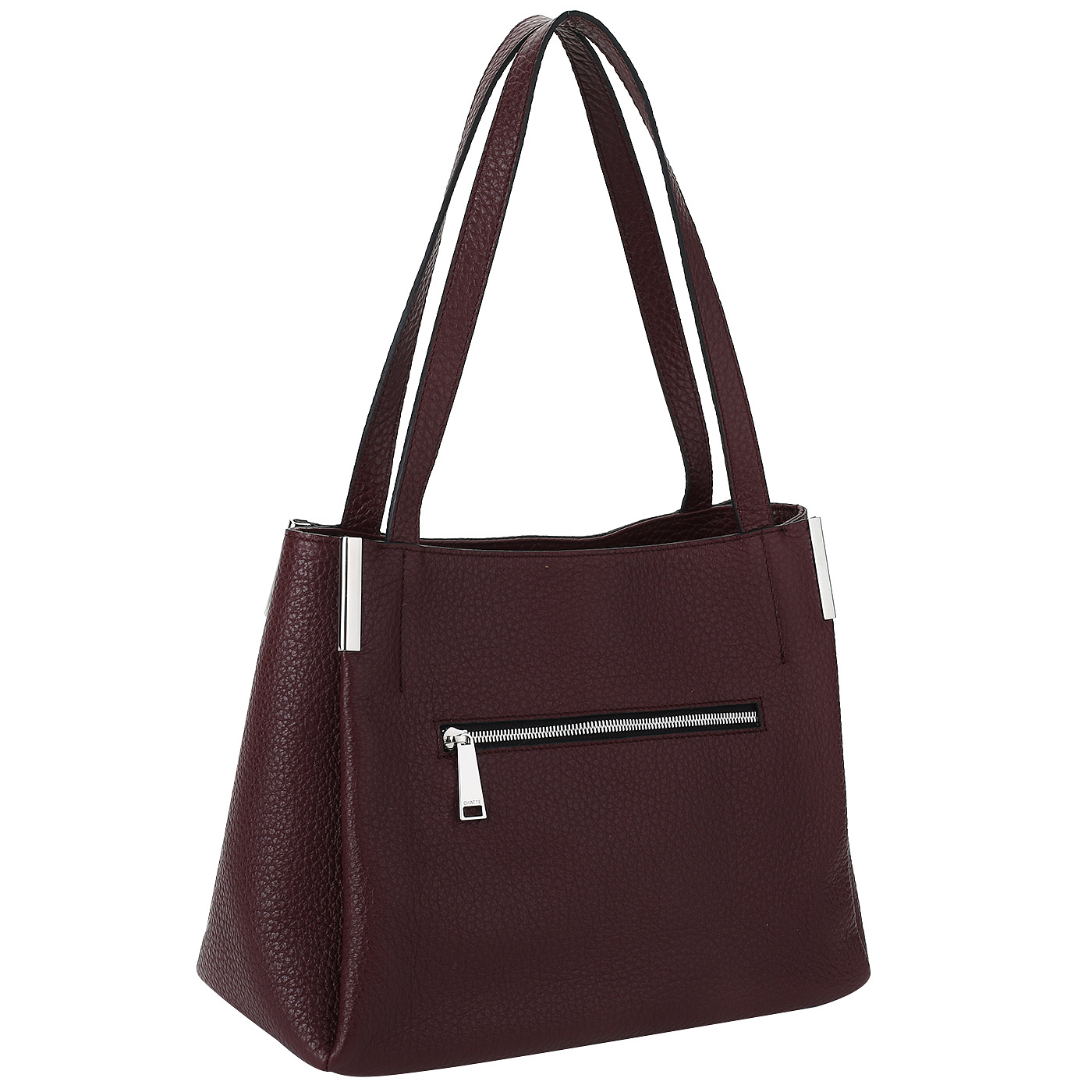 Бордовая кожаная сумка Chatte Marseille