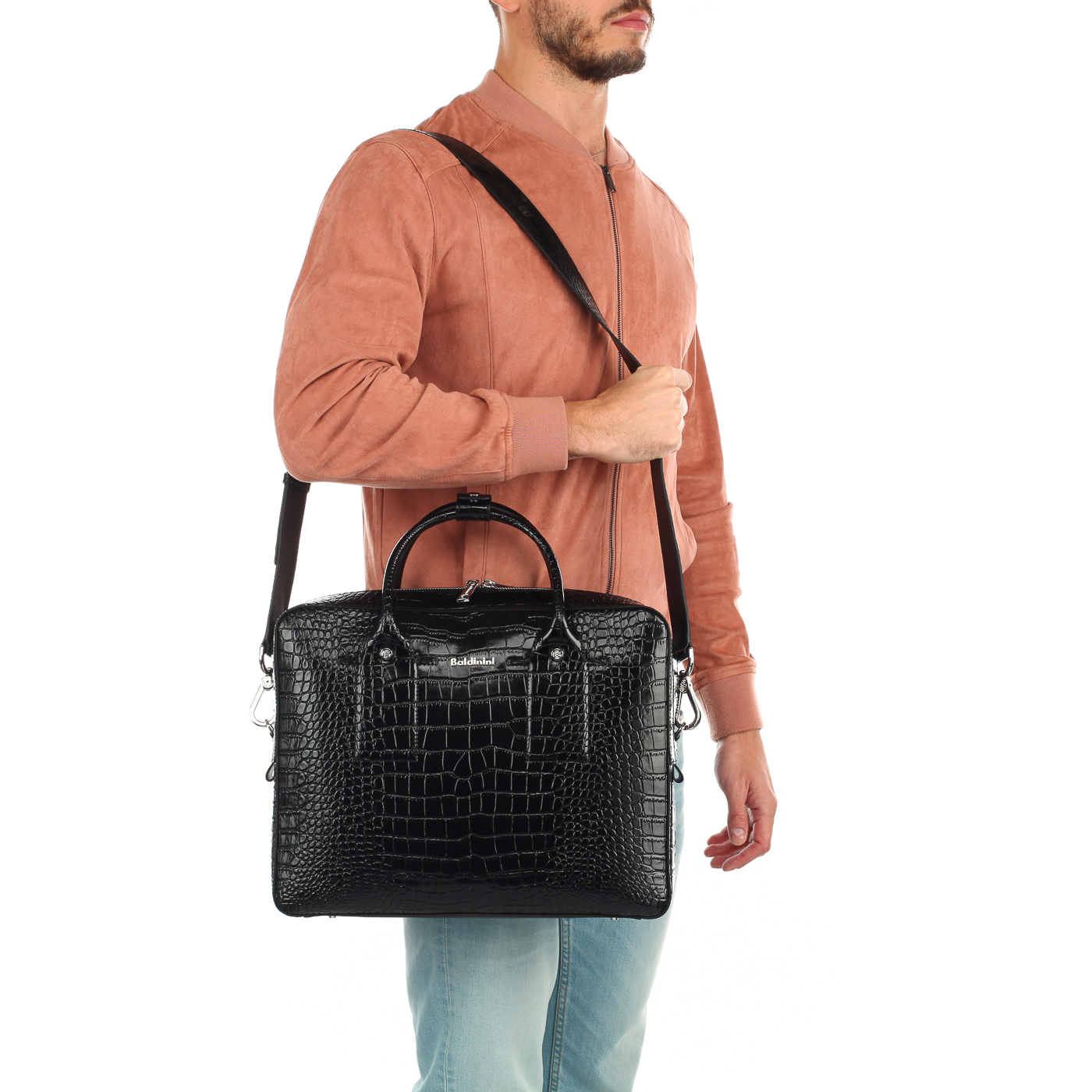 Сумка с отделкой под крокодила Baldinini Martin Croco