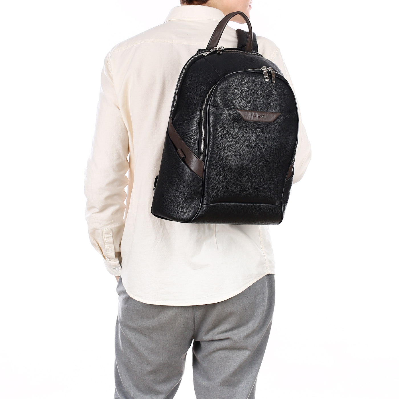 Мужской кожаный рюкзак с отделением для ноутбука Stevens 