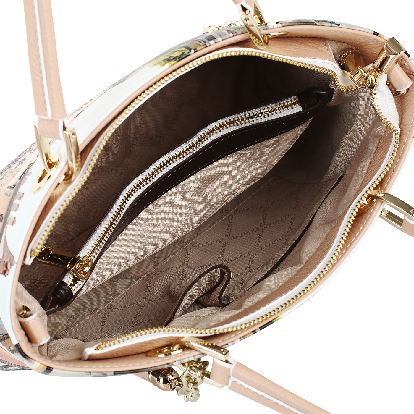 Кожаная сумка с принтом Chatte 