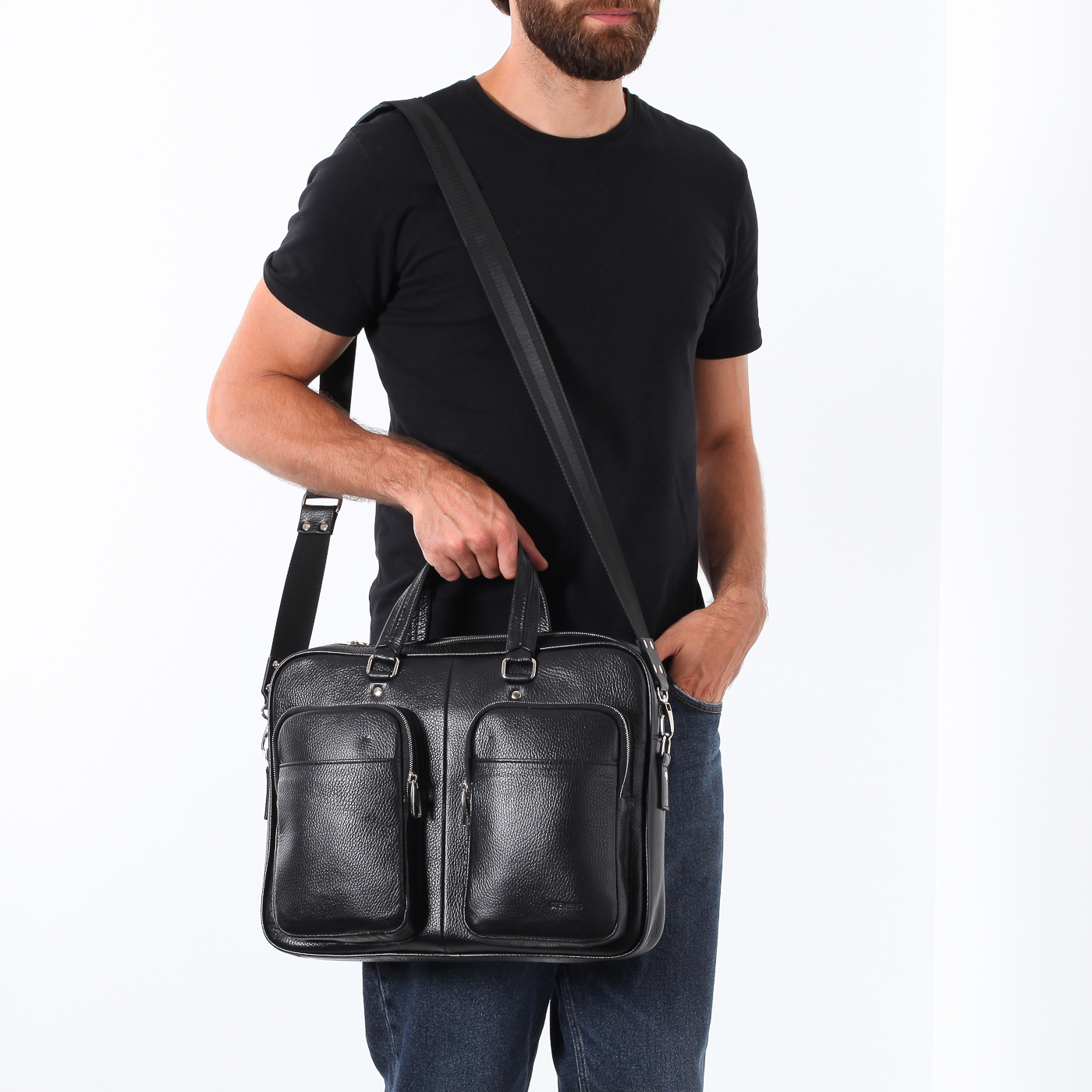 Деловая кожаная сумка Stevens 