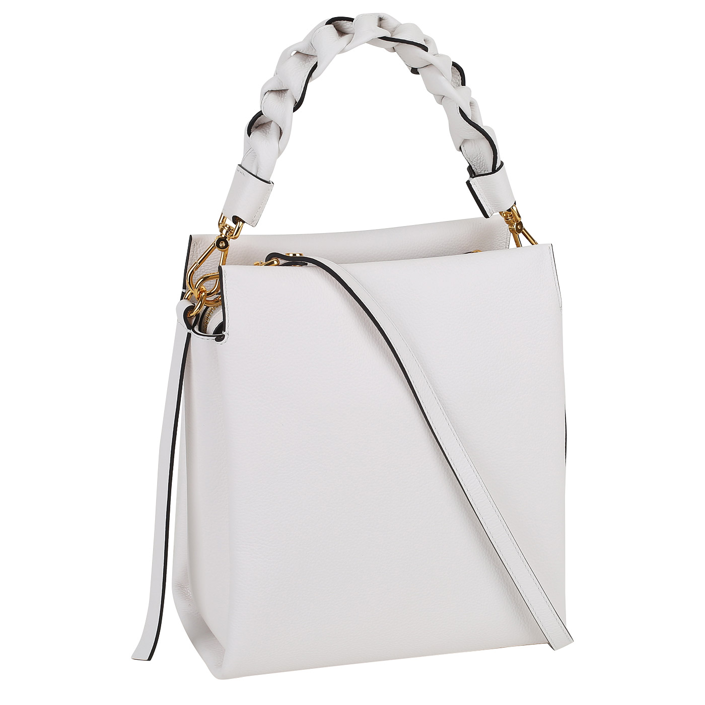 Кожаная сумка с плетеной ручкой Coccinelle Boheme Grana Double