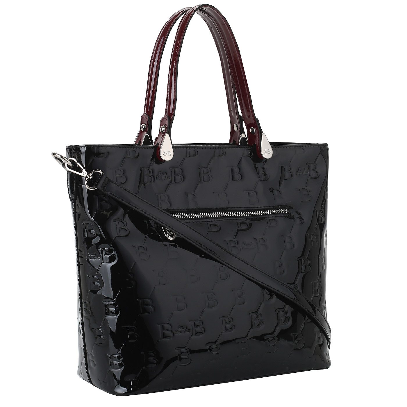 Лакированная сумка с тиснением Sara Burglar Diva