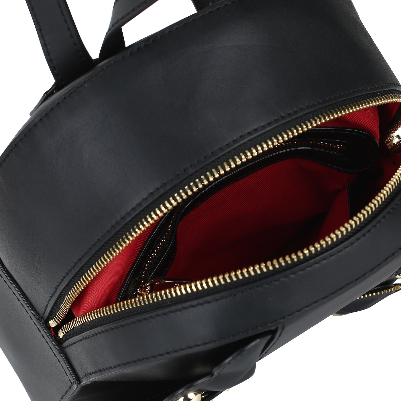 Женский черный рюкзак с декором Love Moschino Heart Rouge
