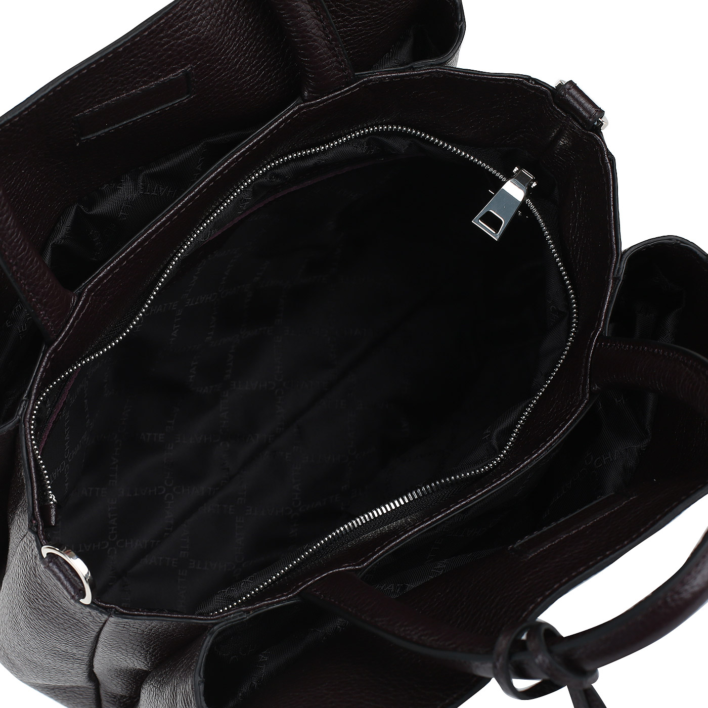 Бордовая кожаная сумка Chatte 