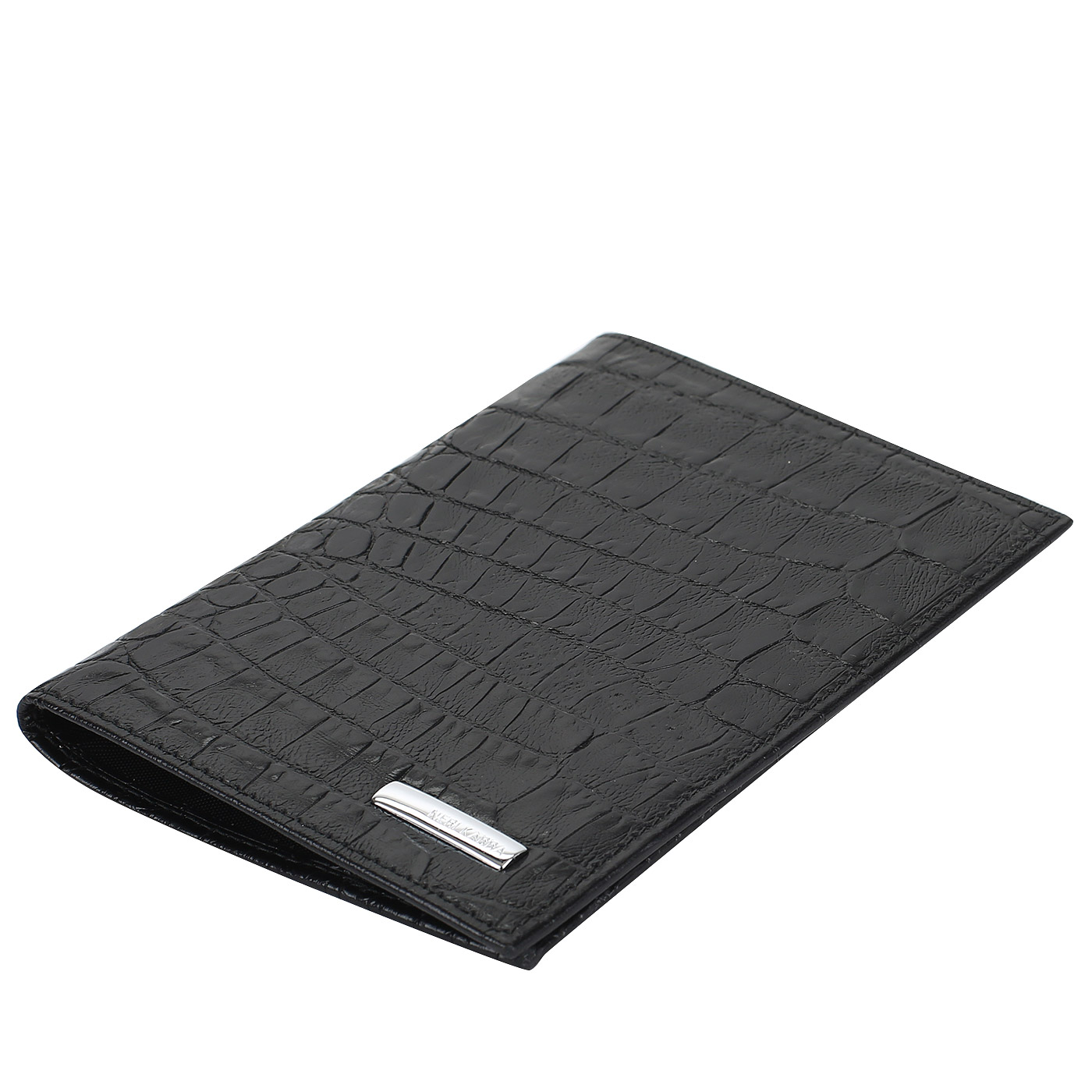 Обложка для паспорта из черной кожи Neri Karra 